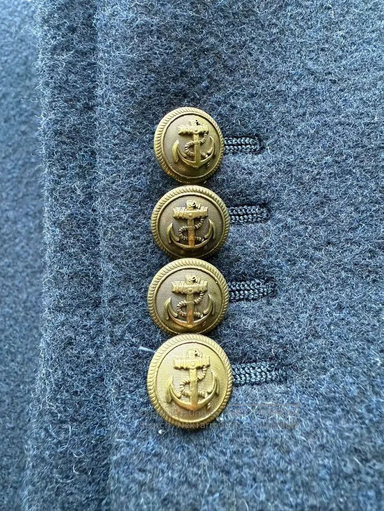 Saint Laurent Paris Saint Laurent Paris Navy Gold Button Coat. Size US XS / EU 42 / 0 - 4 Thumbnail