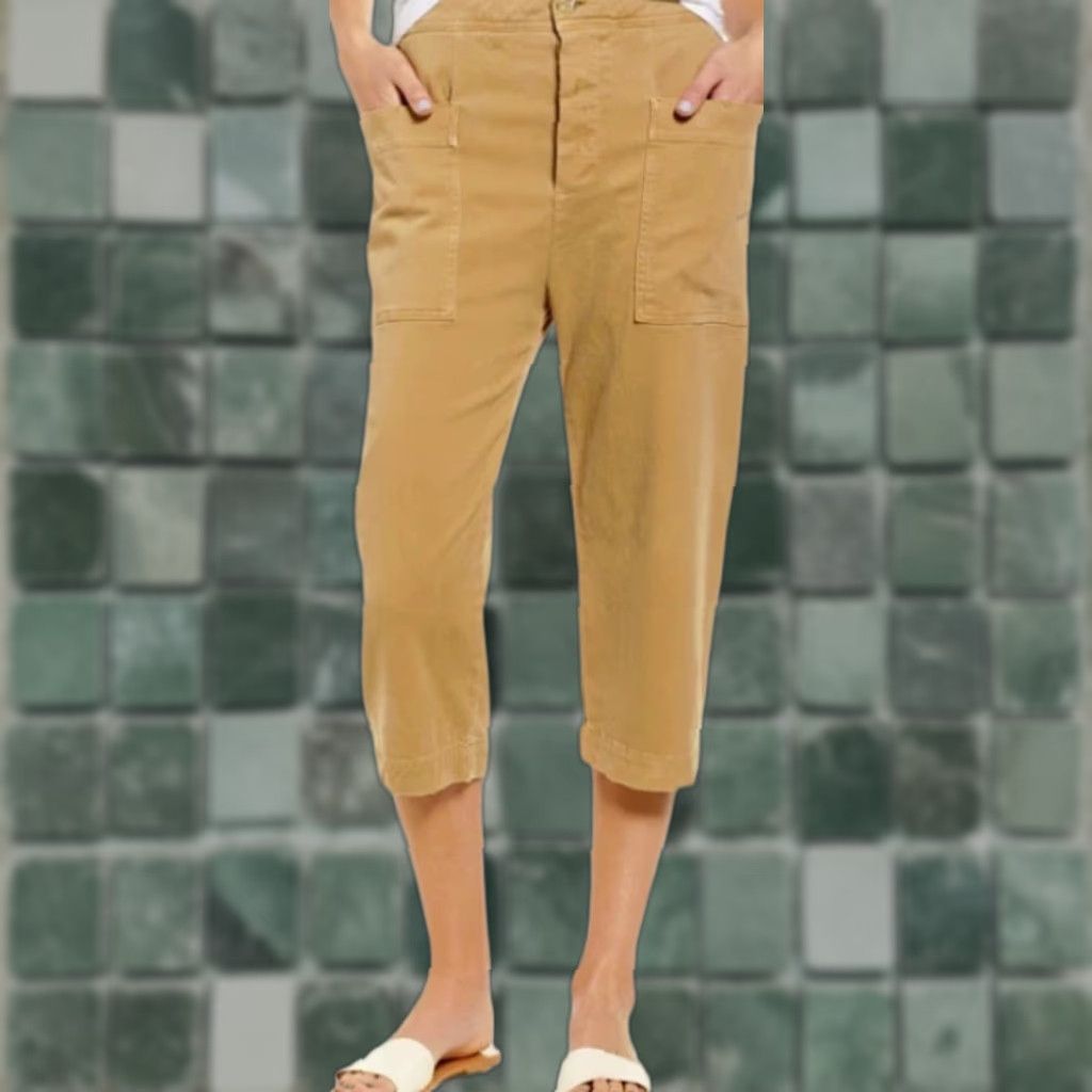 James Perse James Perse Crop Twill Pants Women 29 Tabac Stretch Cotton NWT Verified 25 Beig﻿e Size 42" / US 20 - 1 Thumbnail