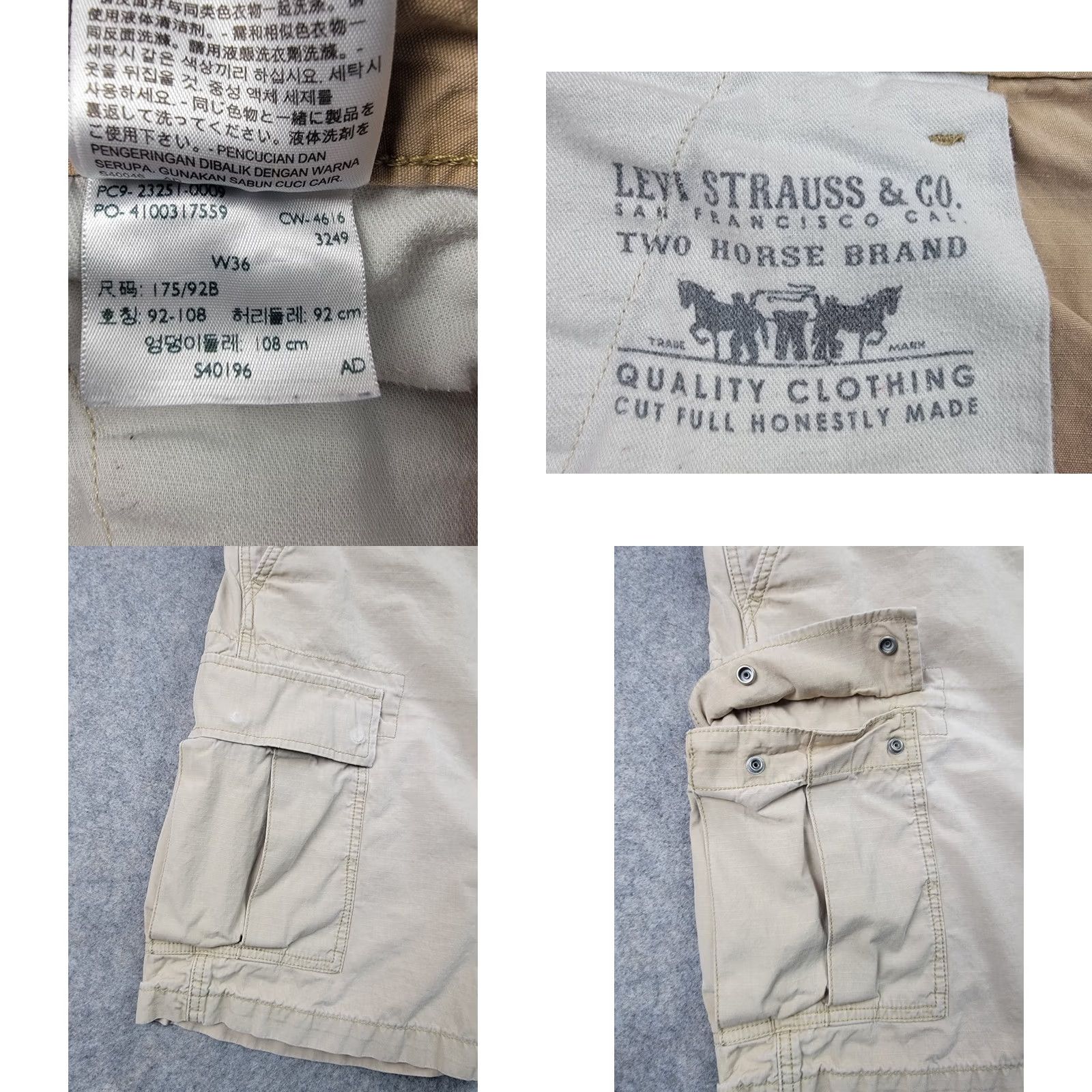 Levi's Levis Cargo Shorts Mens 36 Tan Cargo Inseam 8" Outdoor Casual Size US 36 / EU 52 - 9 Thumbnail