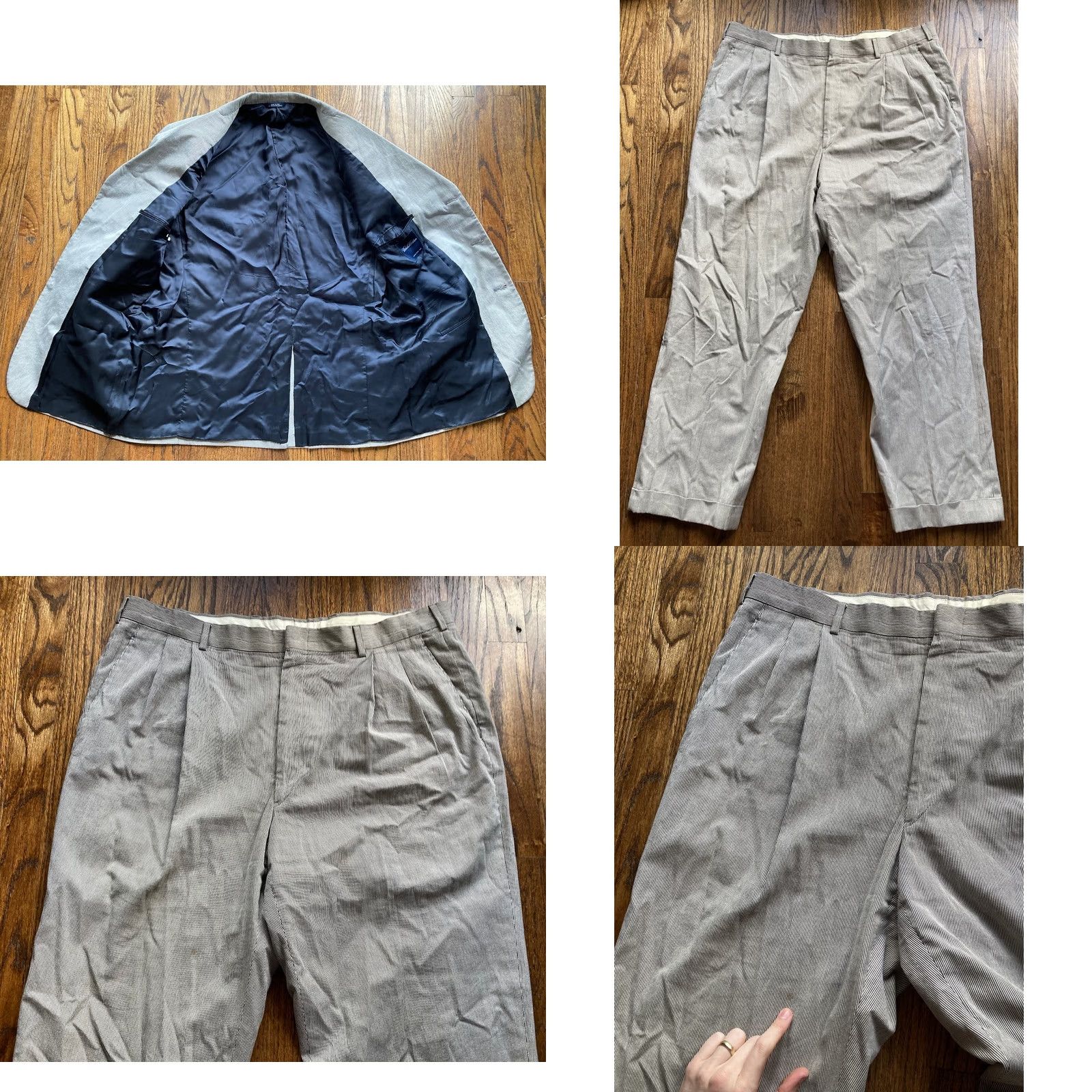 Brooks Brothers Brooks Brothers 2 Pieces Suit Mens 45R Jacket 38x30 Pants Stripe Cotton Multicolor Notch Lapel Two-Button Front Classic Mens Size 48R - 9 Thumbnail