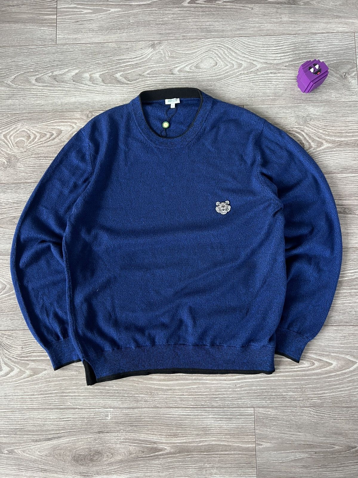Kenzo Rare Wool Kenzo Embroidered Logo Luxuxry Blue Sweater Size US XXL / EU 58 / 5 - 10 Thumbnail