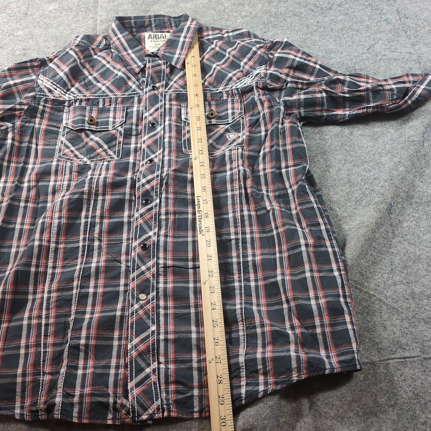 Ariat Ariat Pearl Western Shirt Mens SL Black Plaid Long Sleeve Size US L / EU 52-54 / 3 - 7 Thumbnail