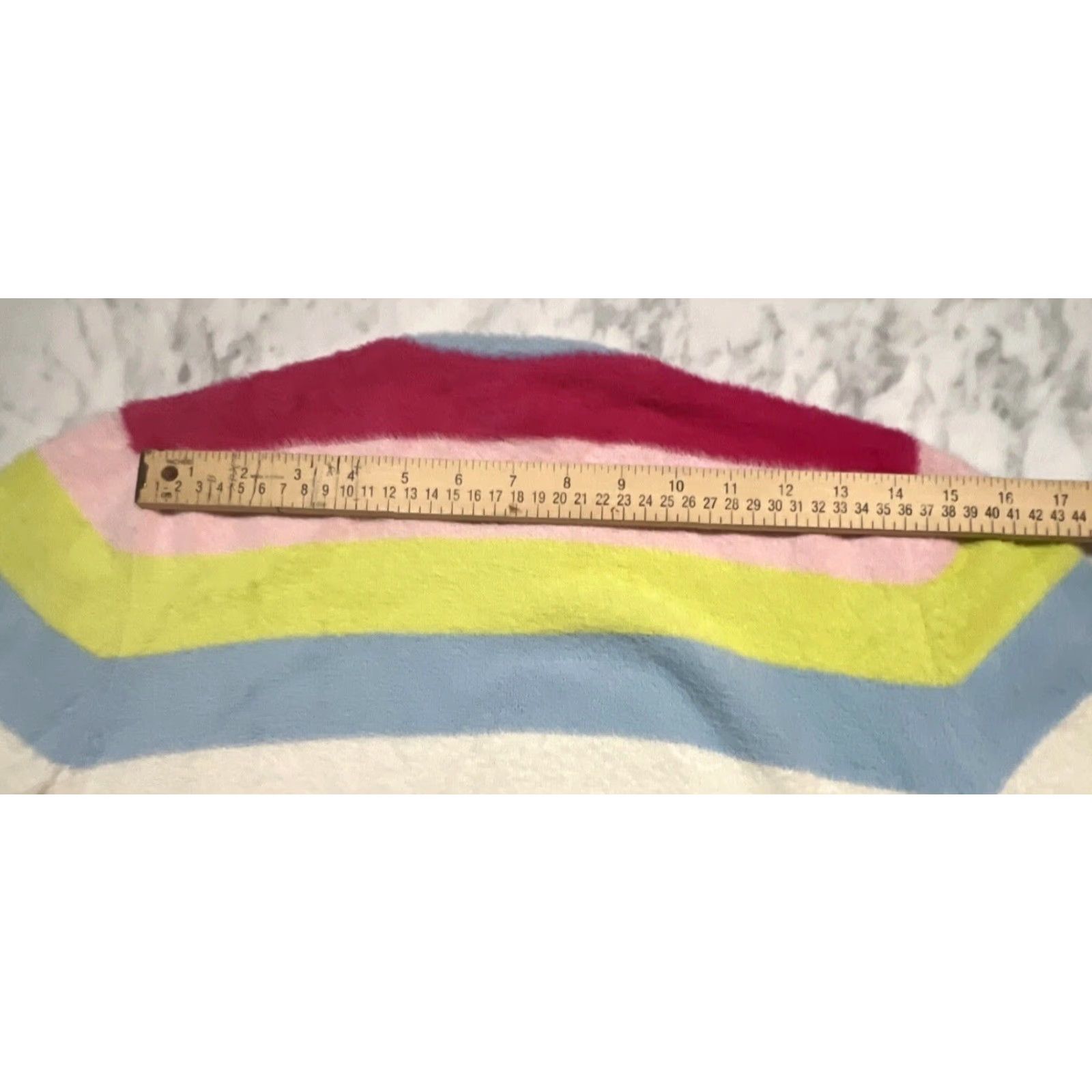Wrangler WRANGLER BARBIE CROPPED FUZZY RAINBOW SWEATER Women Medium Stripe NWT Size M / US 6-8 / IT 42-44 - 7 Thumbnail