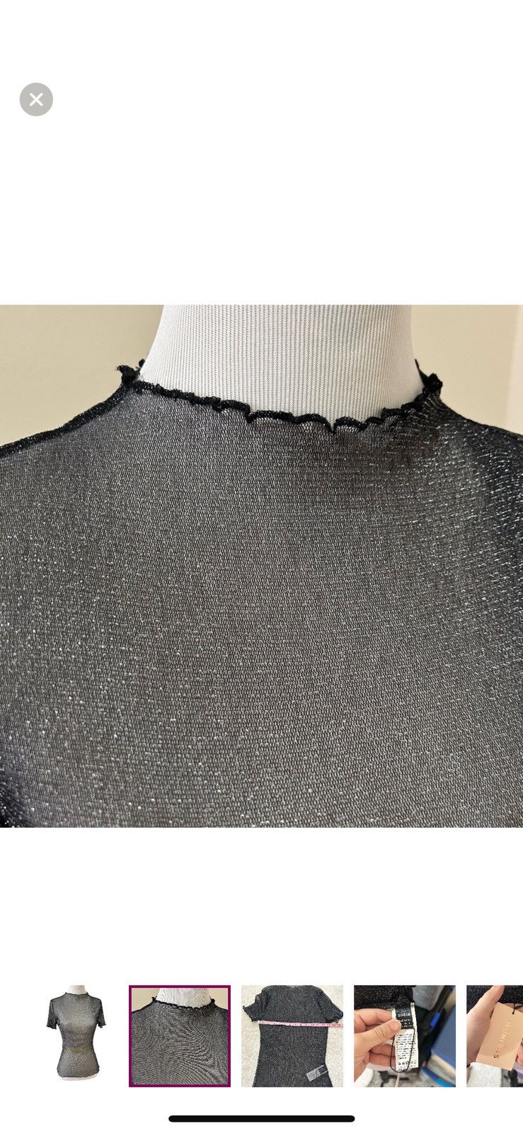 Shein Shein bae medium glitter mesh sheer lettuce trim top Size M / US 6-8 / IT 42-44 - 4 Thumbnail