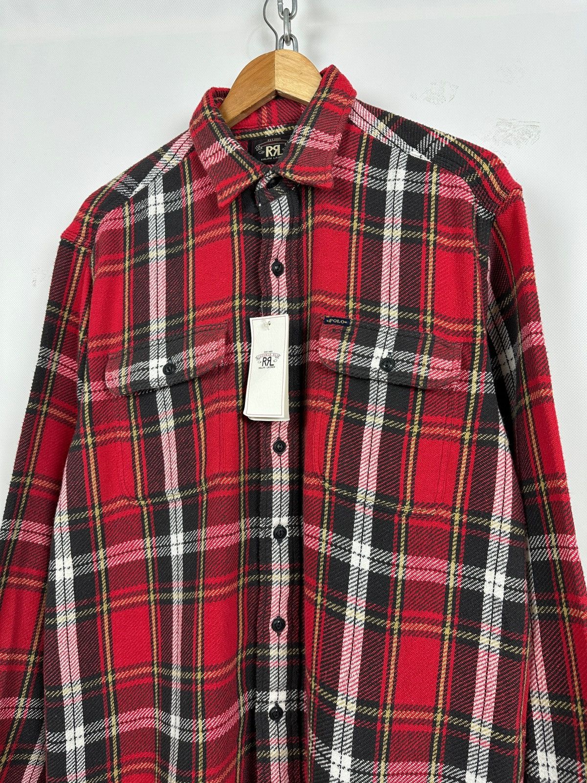 Polo Ralph Lauren RRL Ralph Lauren Double RL Plaid Flannel Long Sleeve Shirt Size US L / EU 52-54 / 3 - 3 Thumbnail