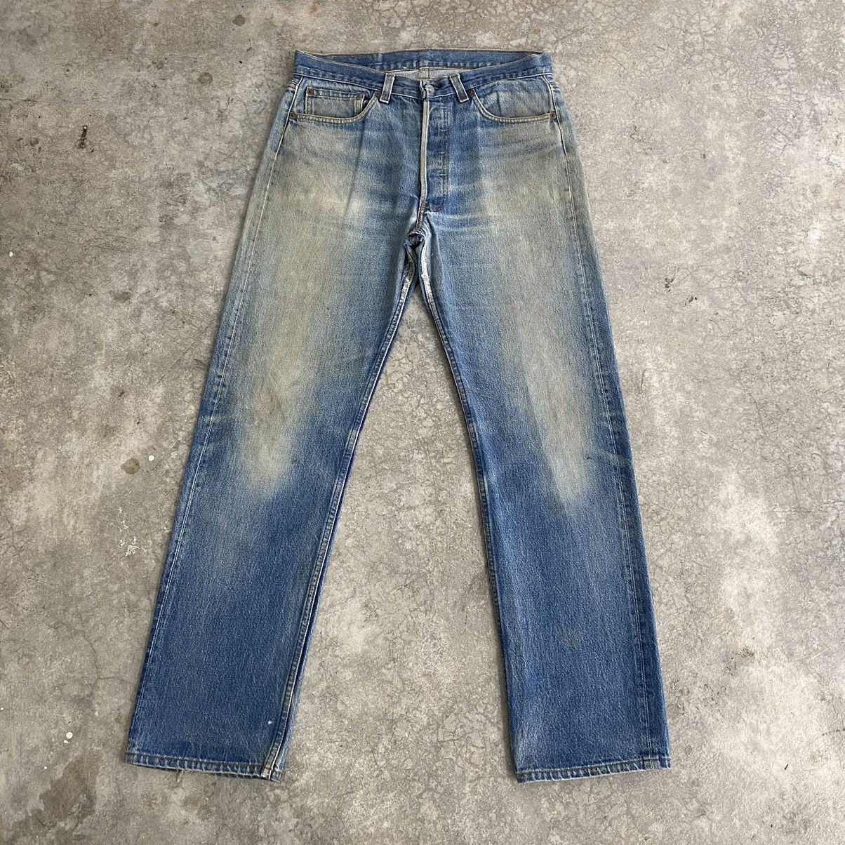 Vintage Early 80’s Levis 501 Faded Muddy Blue Jeans