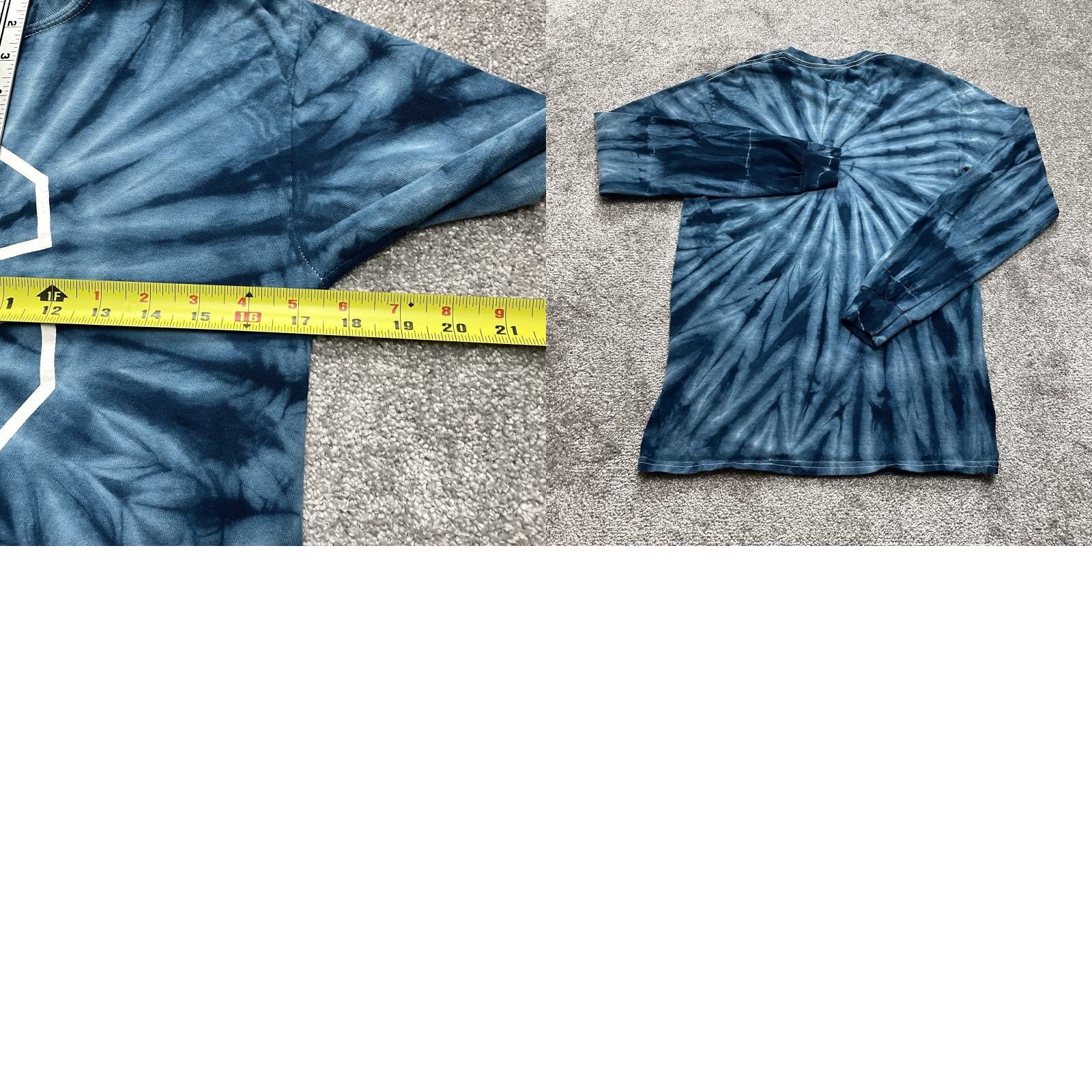 Gildan Gildan Heavy Cotton Long Sleeve T-Shirt Adult Small Blue Tie Dye Colonial Logo Shirt Unisex Adults Regular Crew Neck Men Women Mens Womens Size US S / EU 44-46 / 1 - 8 Thumbnail