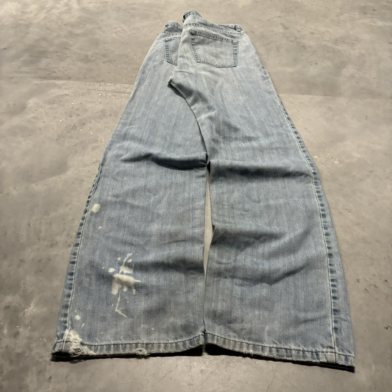 Japanese Brand × Vintage Crazy Vintage Y2K/2000s Baggy Light Wash Skater Denim Jeans! Size US 34 / EU 50 - 4 Thumbnail