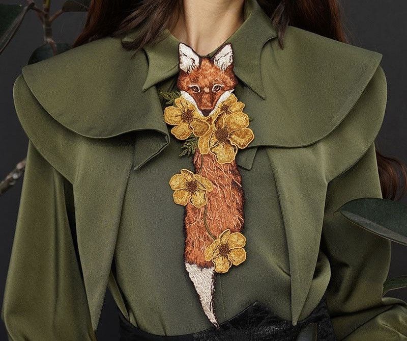 Other Whispering Fox Embroidered Tie Size ONE SIZE - 4 Thumbnail
