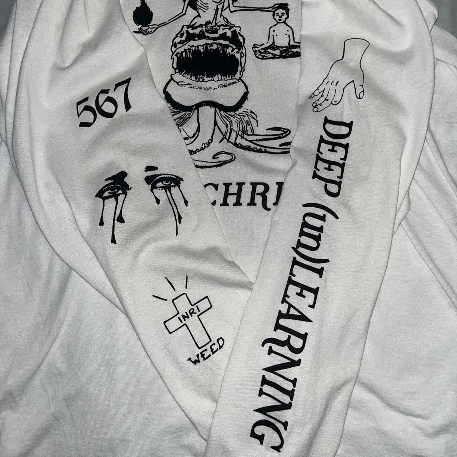 Other Slug christ "TRUE FACE OF GOD" white longsleeve Size US L / EU 52-54 / 3 - 4 Thumbnail