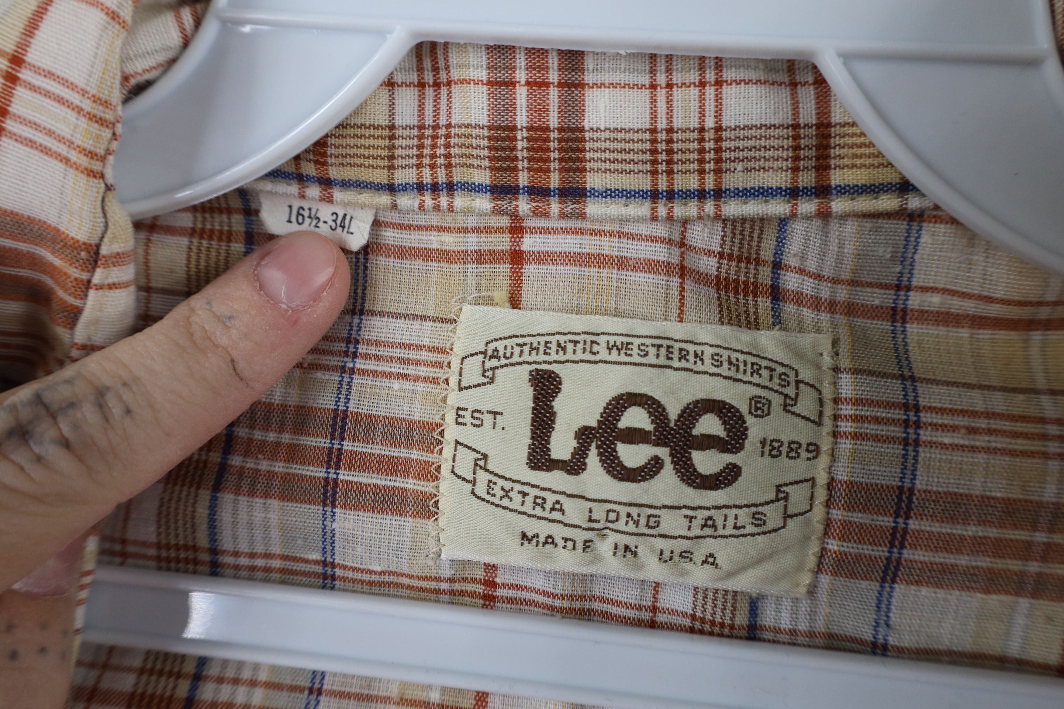 Lee × Vintage Vintage 70s Lee Western Collared Shirt Rainbow Plaid USA Size US M / EU 48-50 / 2 - 10 Thumbnail