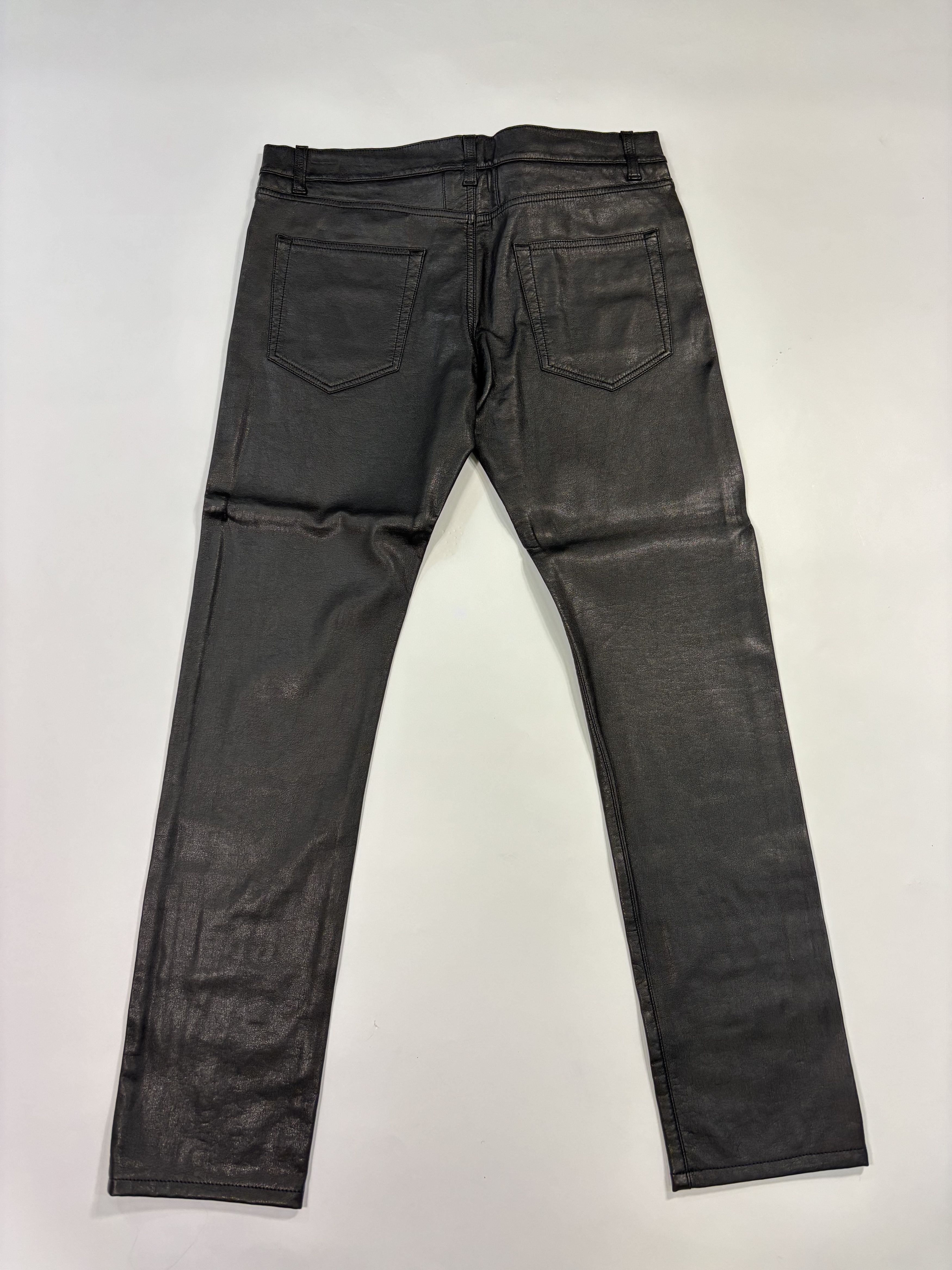 Saint Laurent Paris Saint Laurent Shiny Black Leather Look Pants Size US 32 / EU 48 - 2 Thumbnail