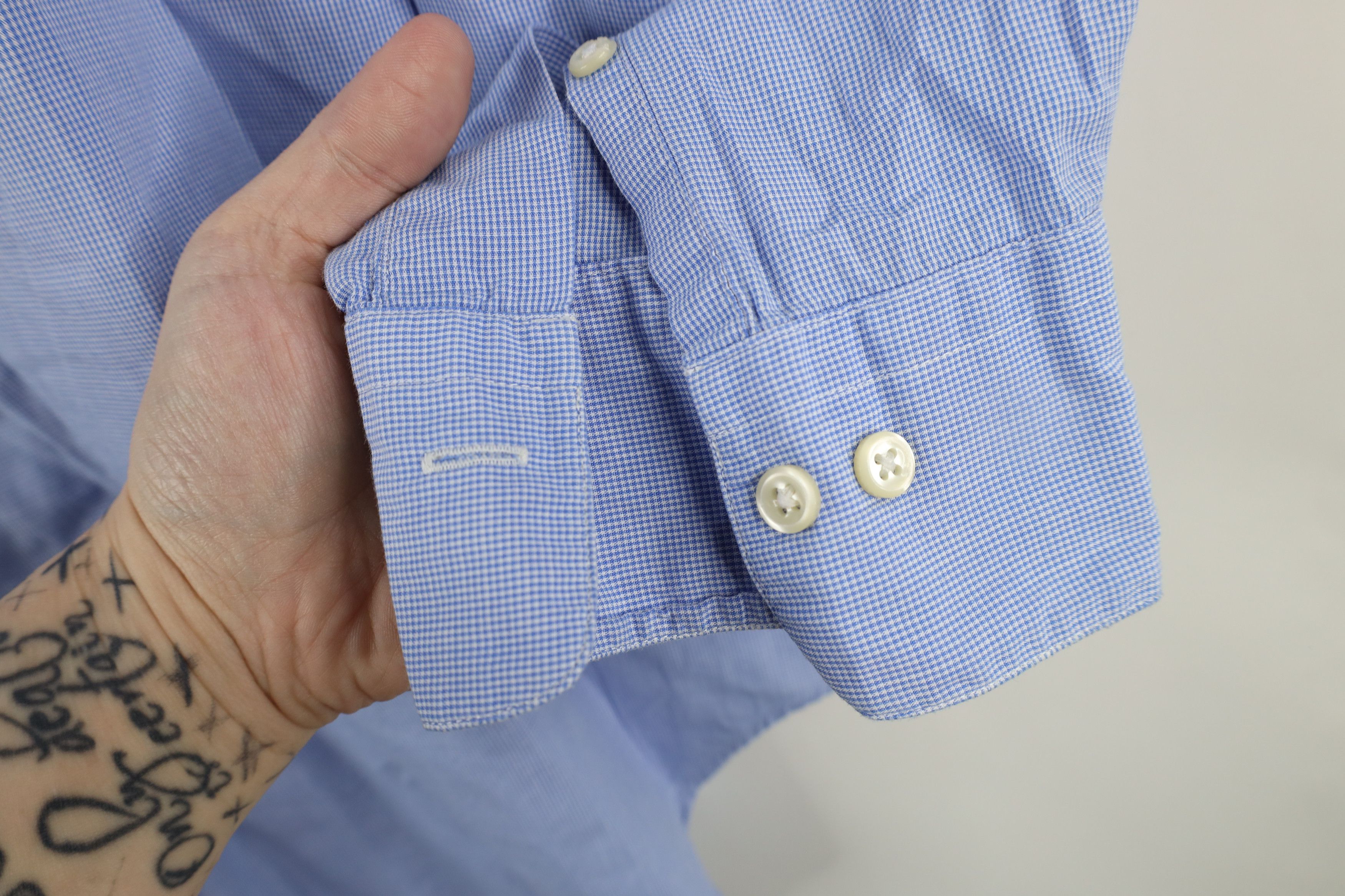 Ralph Lauren × Vintage Vintage Ralph Lauren Micro Collared Button Shirt Blue Cotton Size US M / EU 48-50 / 2 - 6 Thumbnail