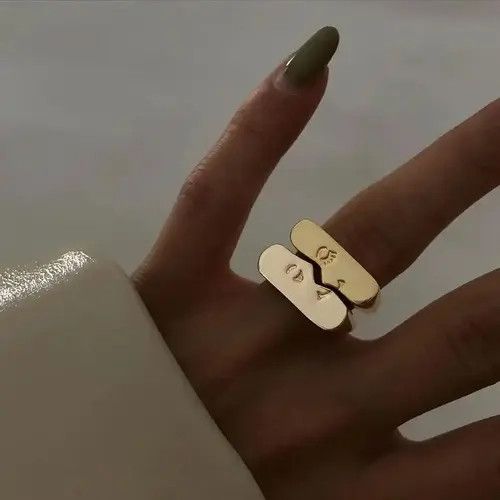 Japanese Brand × Vintage Women Emoticons Couple Ring Size ONE SIZE - 4 Thumbnail