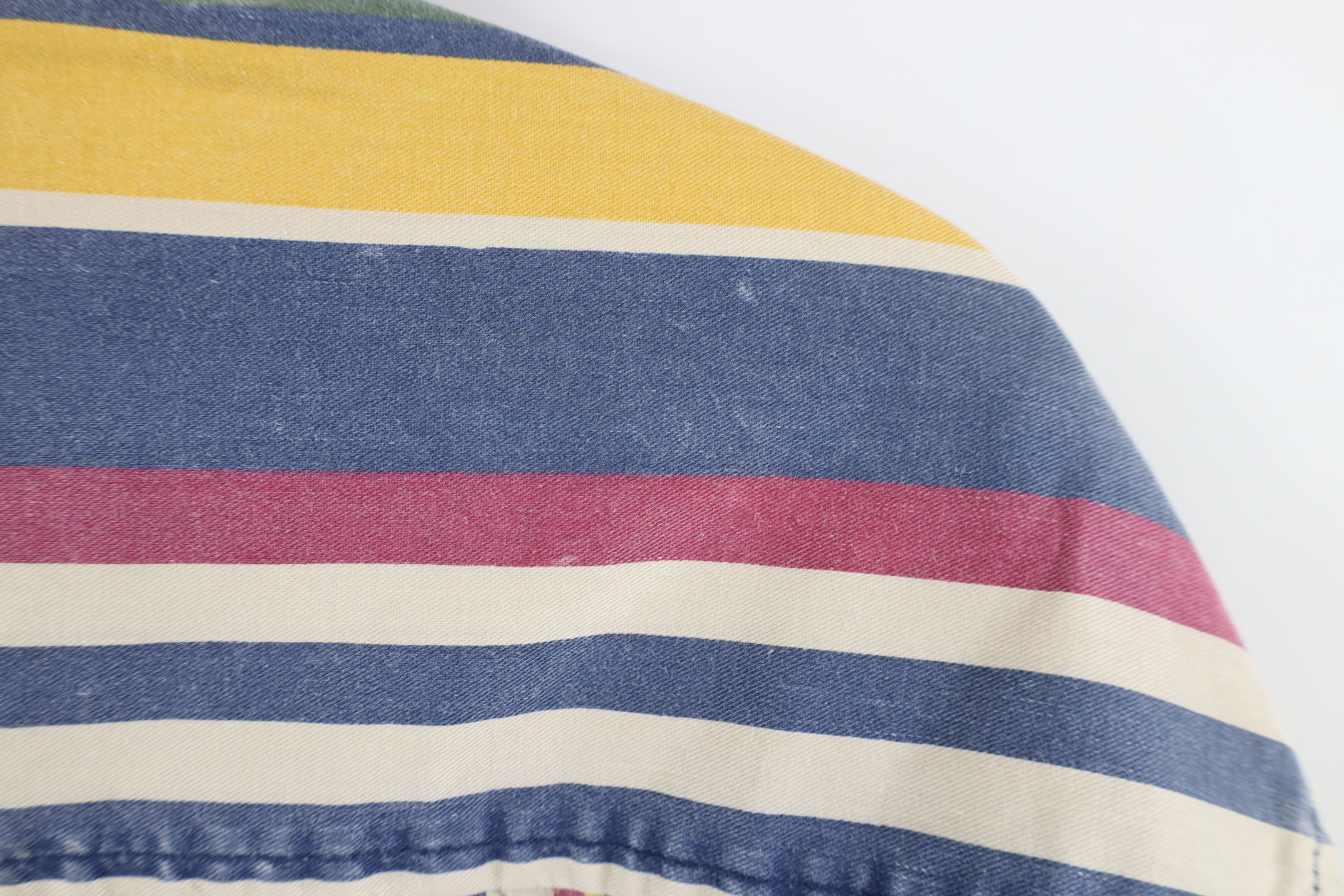 Vintage Vintage 90s Streetwear Rainbow Striped Button Down Shirt Size US M / EU 48-50 / 2 - 11 Thumbnail