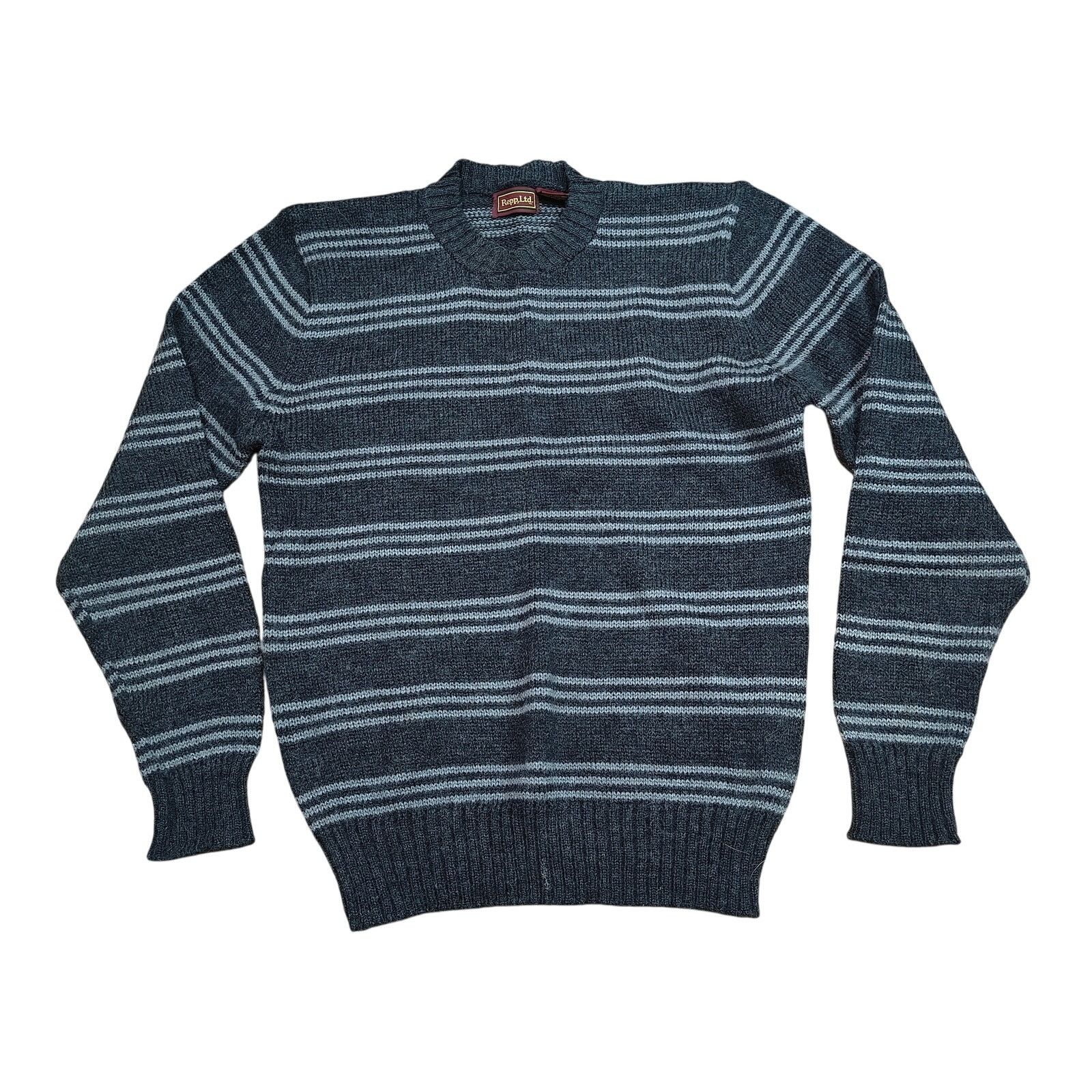 Vintage Vintage 90s Sunbow Repp, Ltd Stripe Mohair Blend Knit Size US L / EU 52-54 / 3 - 1 Thumbnail