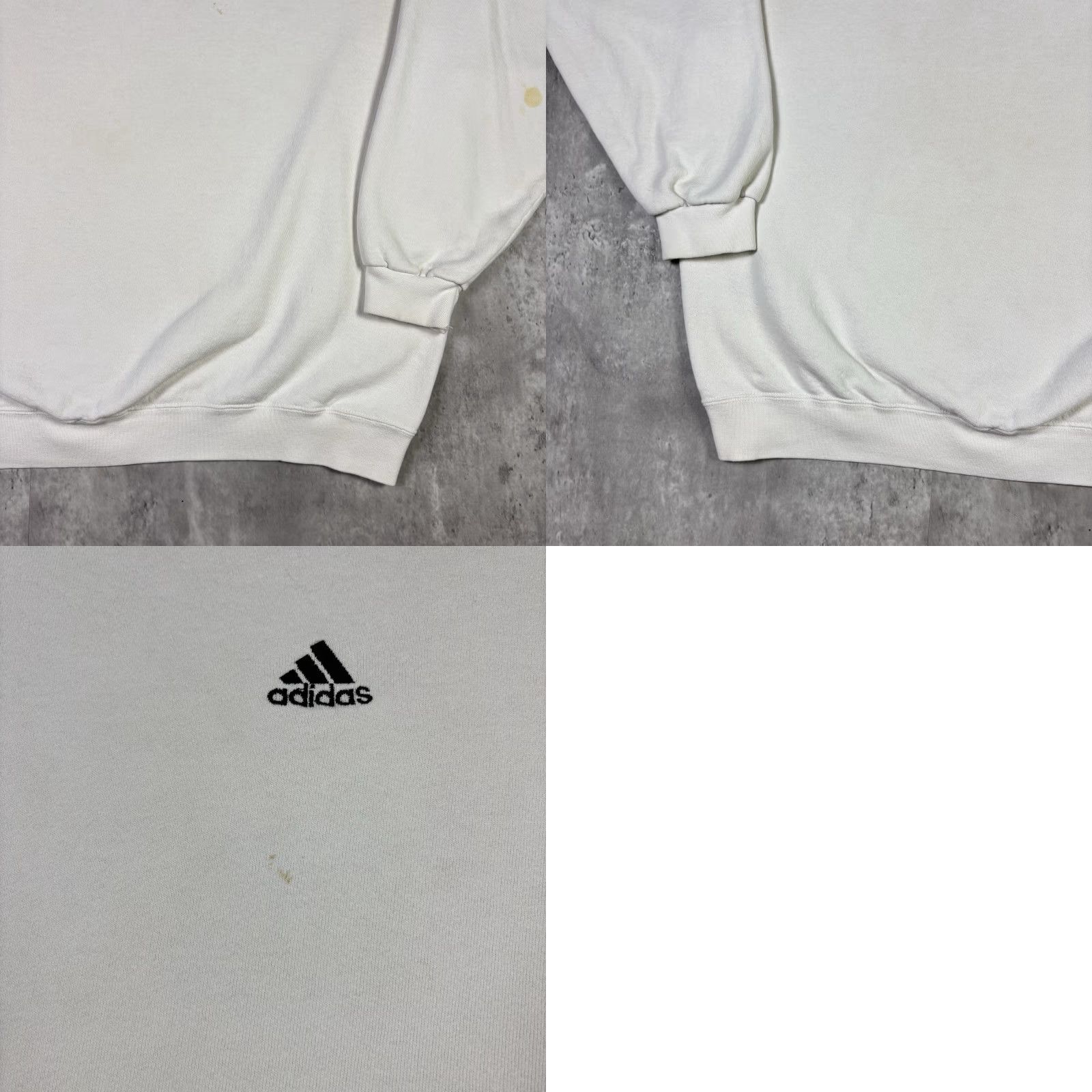 Adidas VINTAGE Adidas Embroidered Sweatshirt White XL 90s Men Pullover Cotton Fleece Embroidered Blue Door: 90s, Adidas Originals, Sweatshirt, Mens Size US XL / EU 56 / 4 - 8 Thumbnail