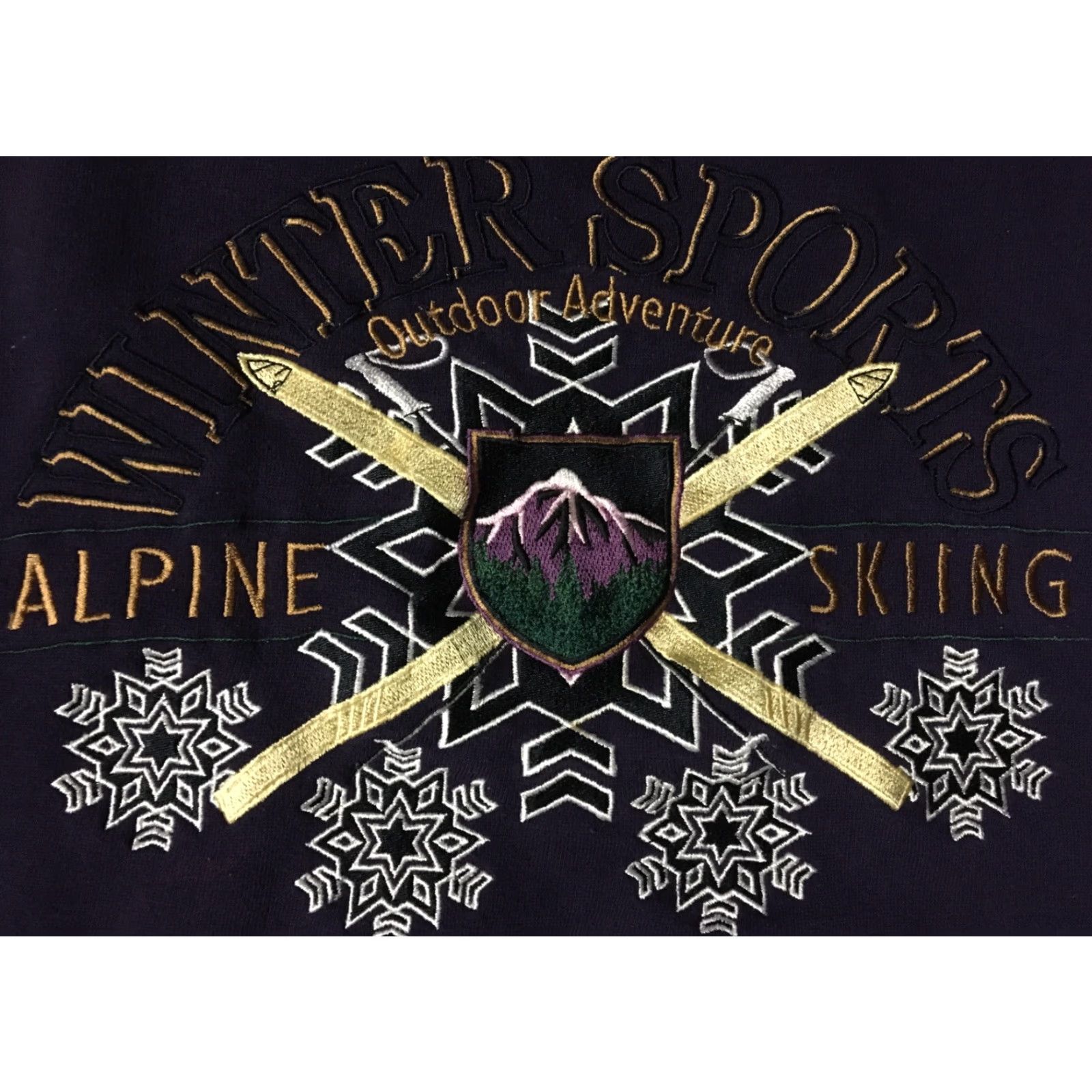 Vintage VINTAGE 90s Alpine Skiing Embroidered Sweatshirt M Winter Sports Snow Nature USA Purple Men Sz M Red Cliff Trading Co Sweatshirt Size US M / EU 48-50 / 2 - 2 Thumbnail