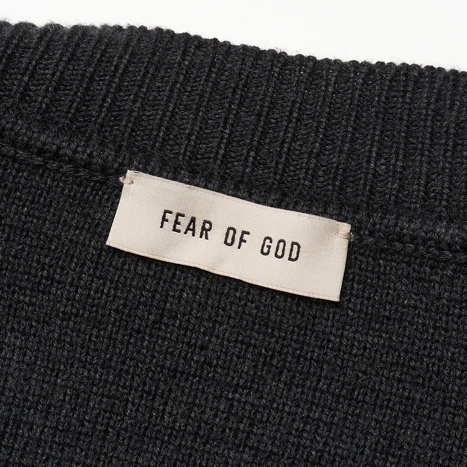 Fear of God FEAR OF GOD Heather Black Virgin Wool Knit Crewneck Sweater Size US L / EU 52-54 / 3 - 3 Thumbnail