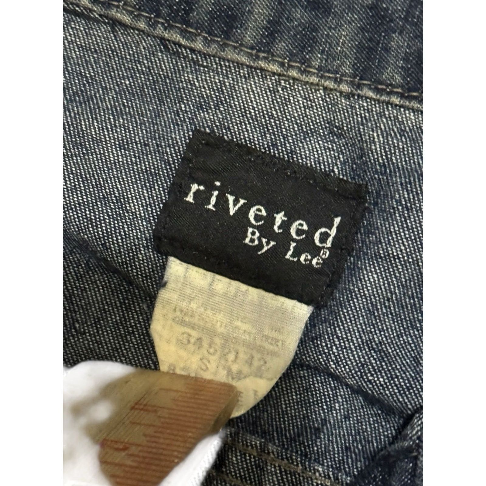 Lee VINTAGE Riveted by LEE Womens Jacket Denim Trucker Made in USA Dark Blue S Blue USA Womens Jacket Size 28" / US 6 / IT 42 - 3 Thumbnail