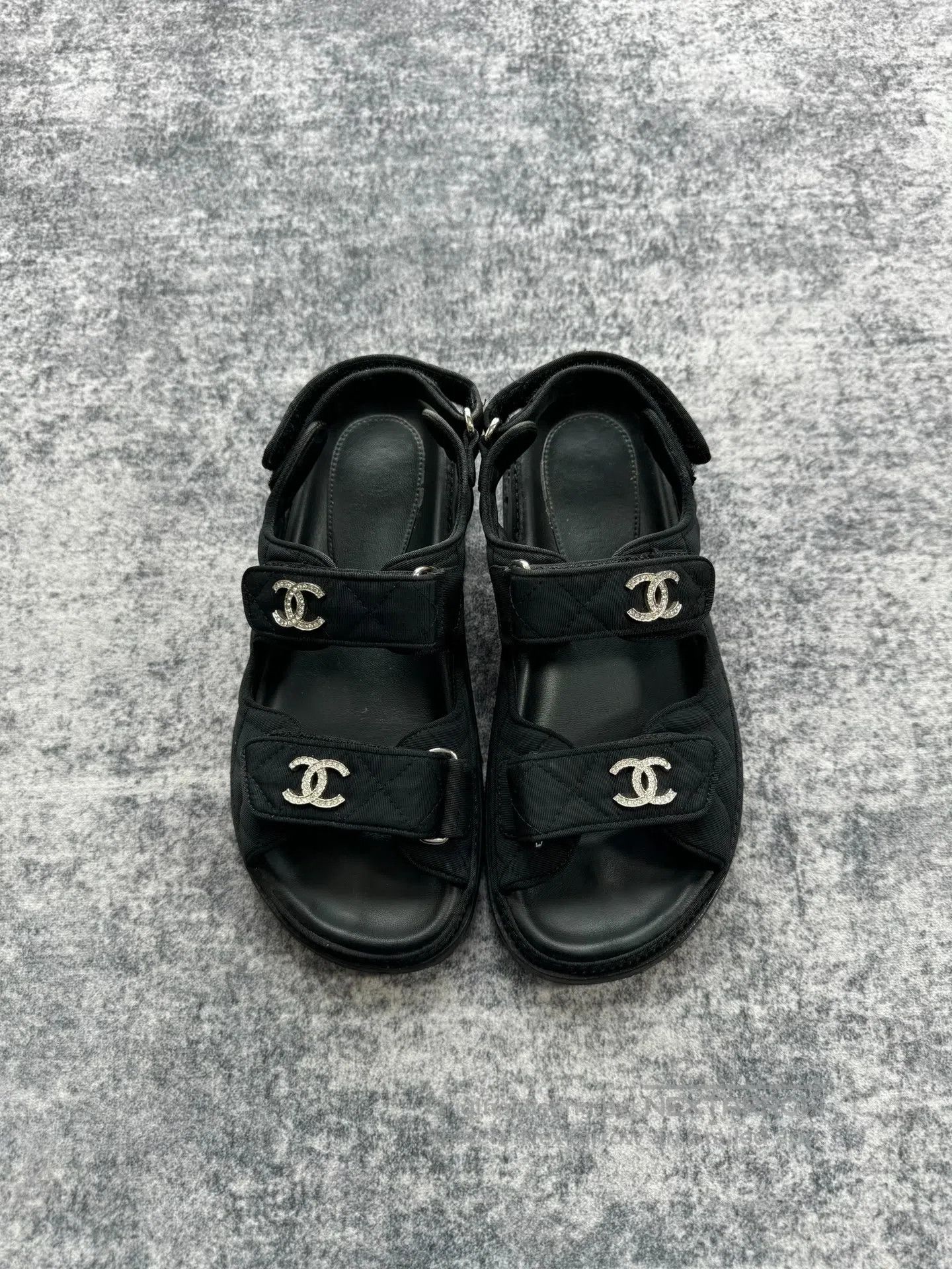 Chanel Chanel Crystal Logo Velcro Sandals| Size US 6 / IT 36 - 2 Thumbnail