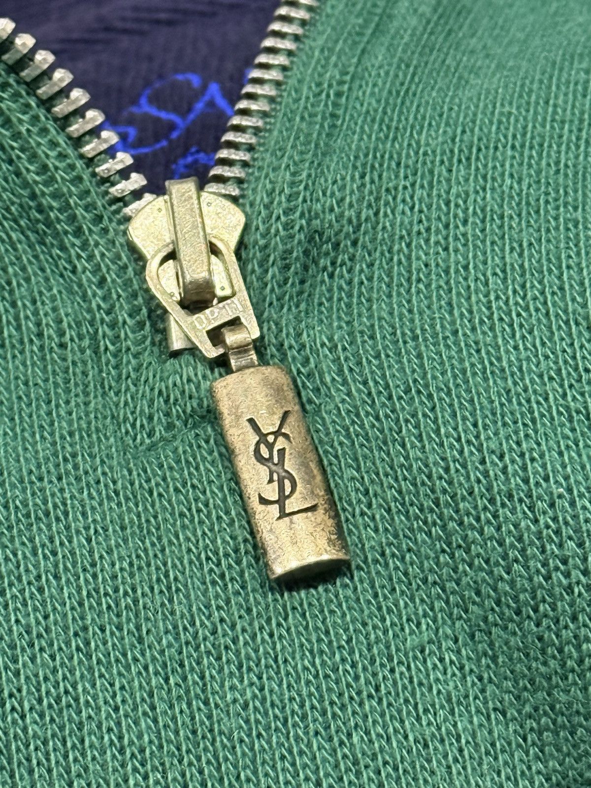 Yves Saint Laurent 90s YSL Sweatshirt 1/4 Quarter Zip Green Vintage Sweater Size US M / EU 48-50 / 2 - 13 Thumbnail
