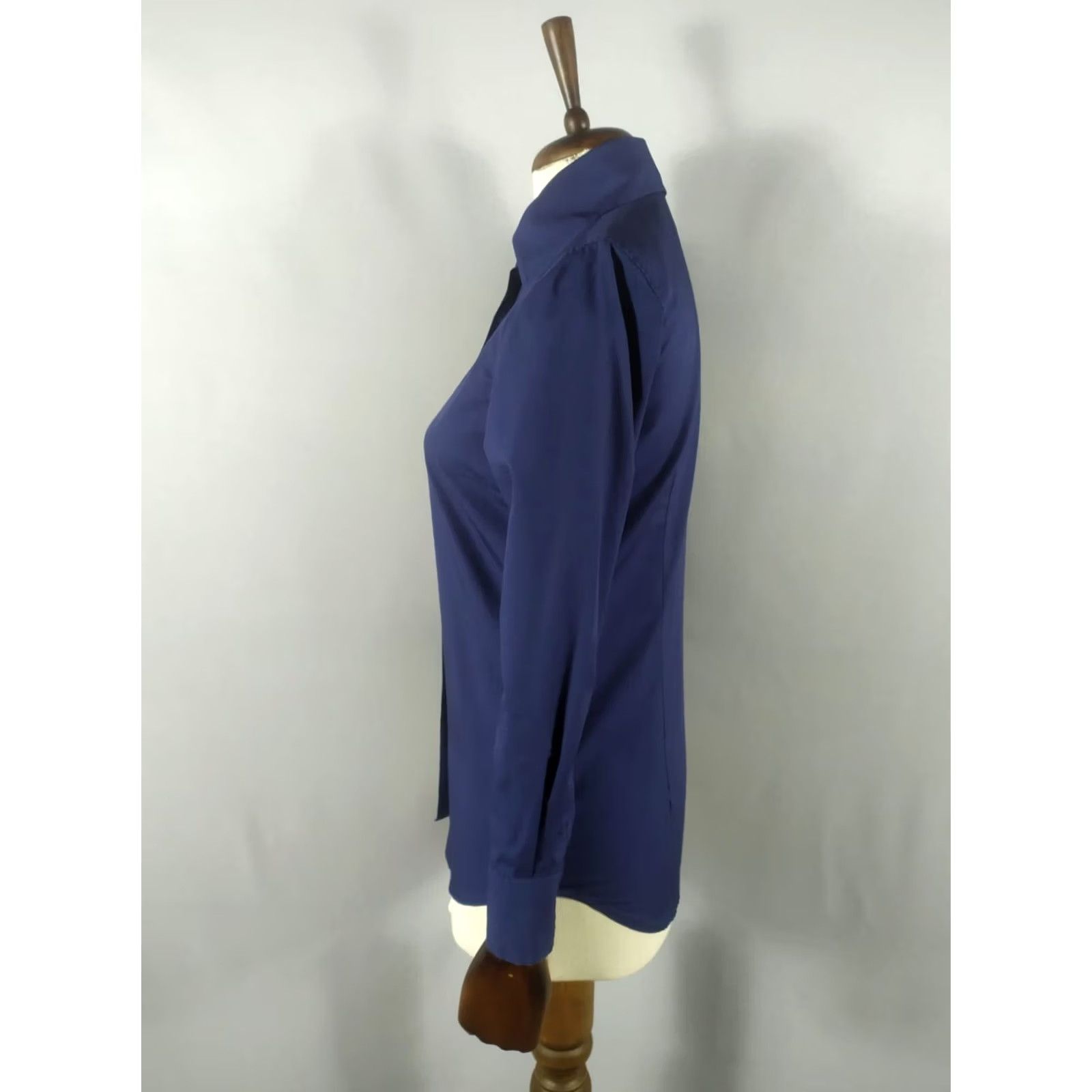 Suitsupply Suitsupply Shirt Size 36 100% Cotton Blue Button-Up Women's Size XS / US 0-2 / IT 36-38 - 4 Thumbnail