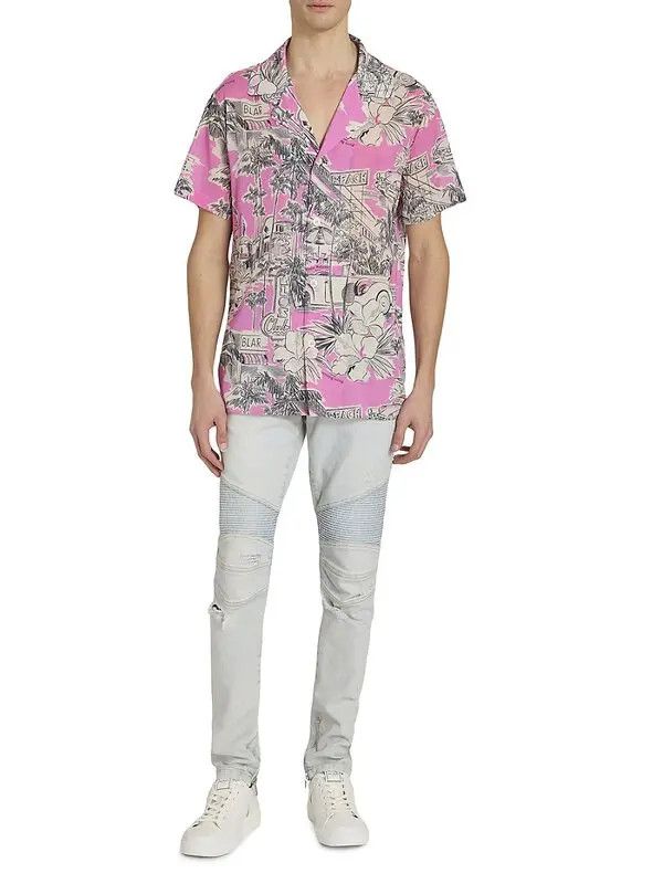 o1s1wg110925 Miami Silk Blend Camp Shirt in Multicolor