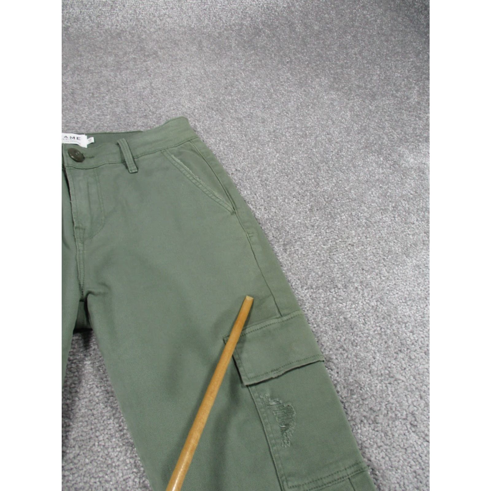Frame FRAME Pants Women 26 Green Cargo Skinny Twill Cotton Blend Solid Womens Size 26" / US 2 / IT 38 - 2 Thumbnail