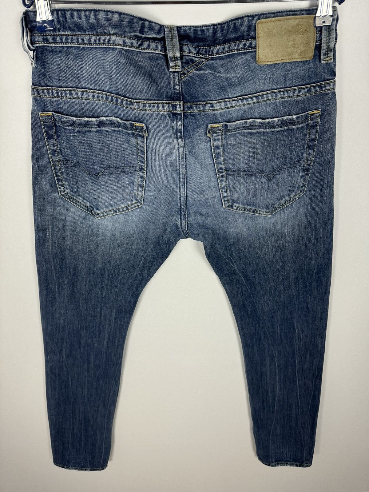 Diesel Crazy Vintage Y2K Diesel Thavar Skinny Destroyed Denim Jeans Size US 31 - 14 Thumbnail
