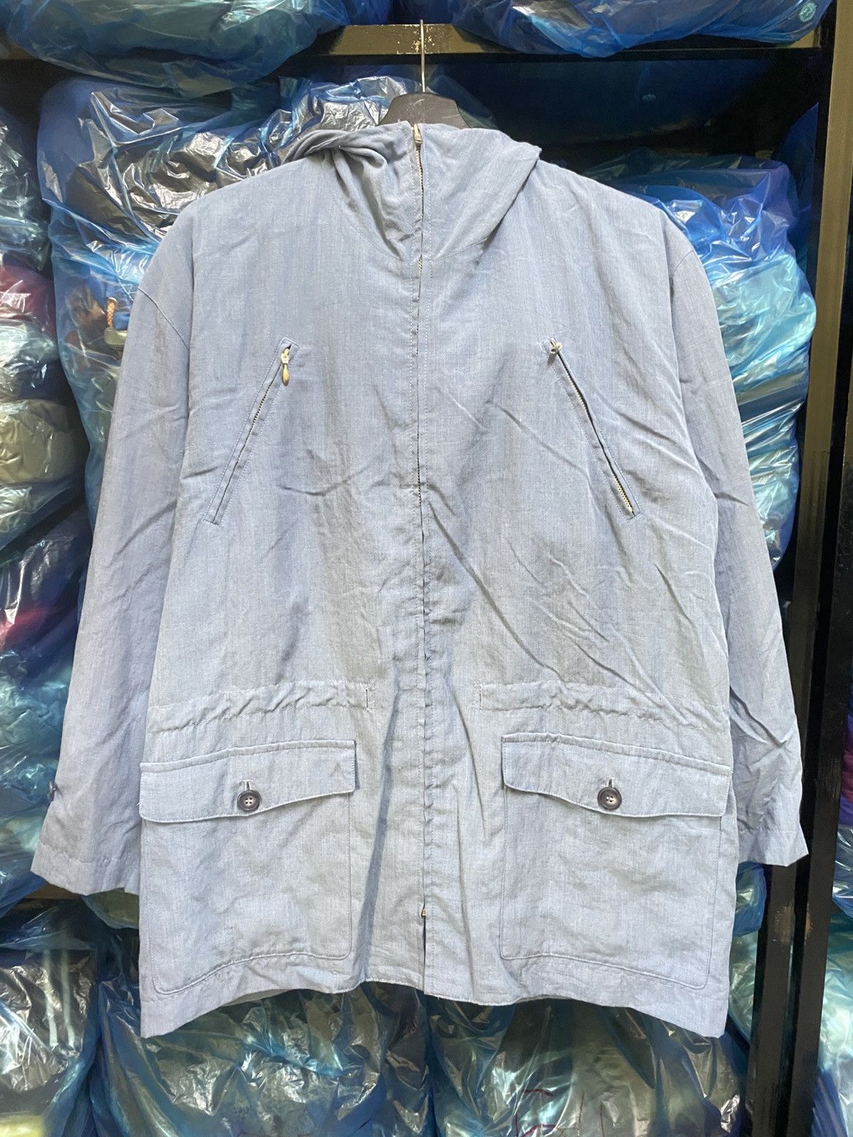 Other Vintage JUMP Japan Light Blue Hooded Field Jacket Size US M / EU 48-50 / 2 - 1 Thumbnail