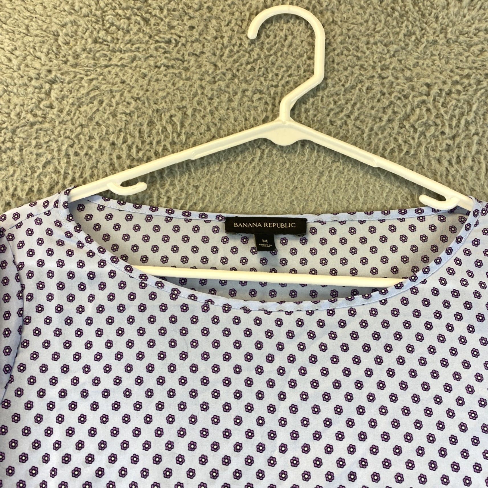 Banana Republic Banana Republic Women's Blue Floral Long Sleeve Blouse Size M Casual Size M / US 6-8 / IT 42-44 - 2 Thumbnail