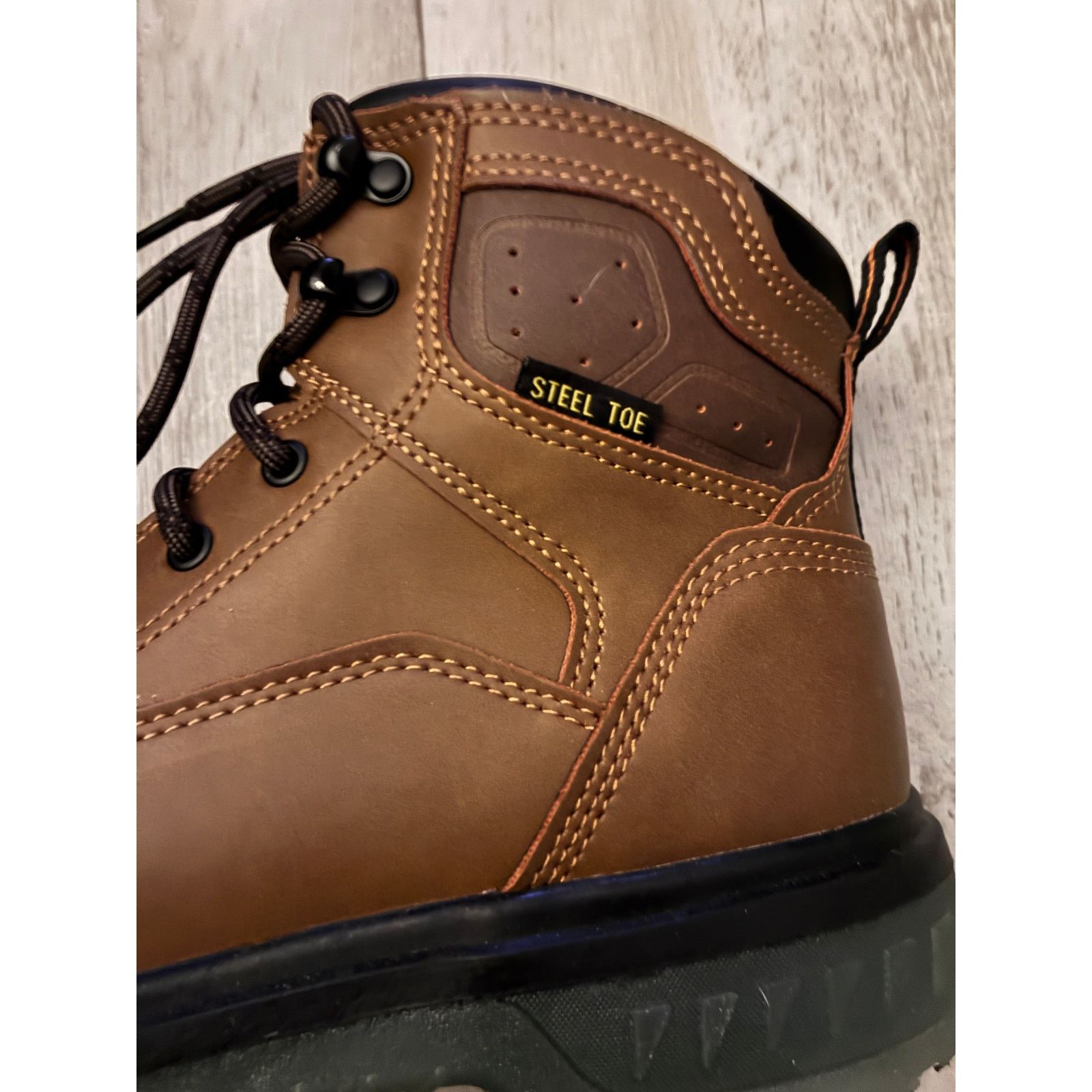 BRAHMIN Brahmans Steel Toe Work Boots Size US 7 / EU 40 - 9 Thumbnail