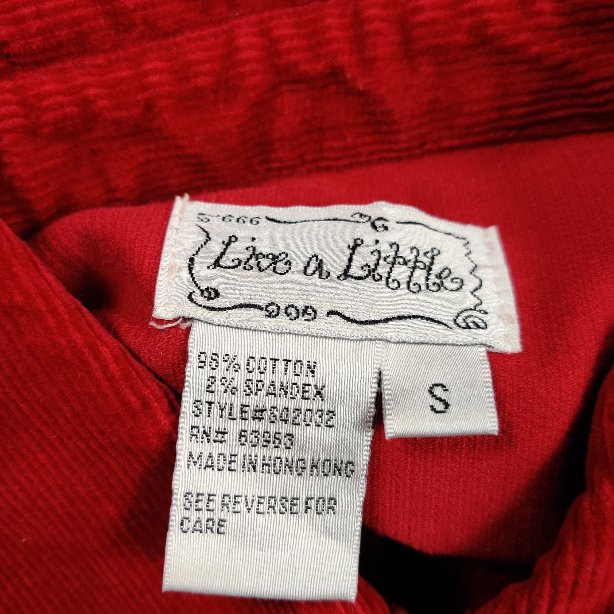 Vintage Vintage Live a Little S Red Corduroy Jacket Western Yolk Sna Size S / US 4 / IT 40 - 5 Thumbnail