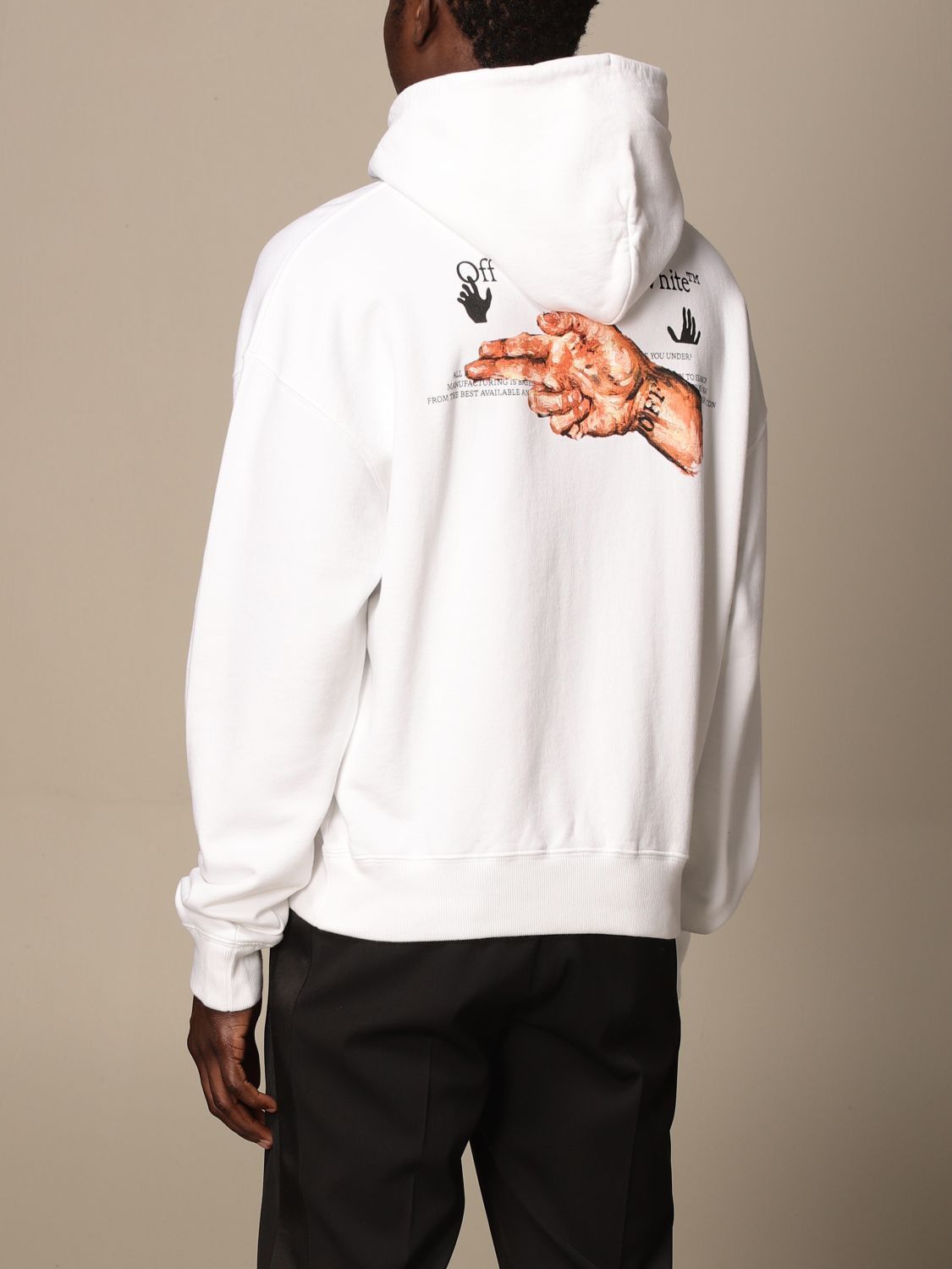 Off-White White Pascal Hand Gun Logo Oversized Hoodie Size US M / EU 48-50 / 2 - 2 Thumbnail