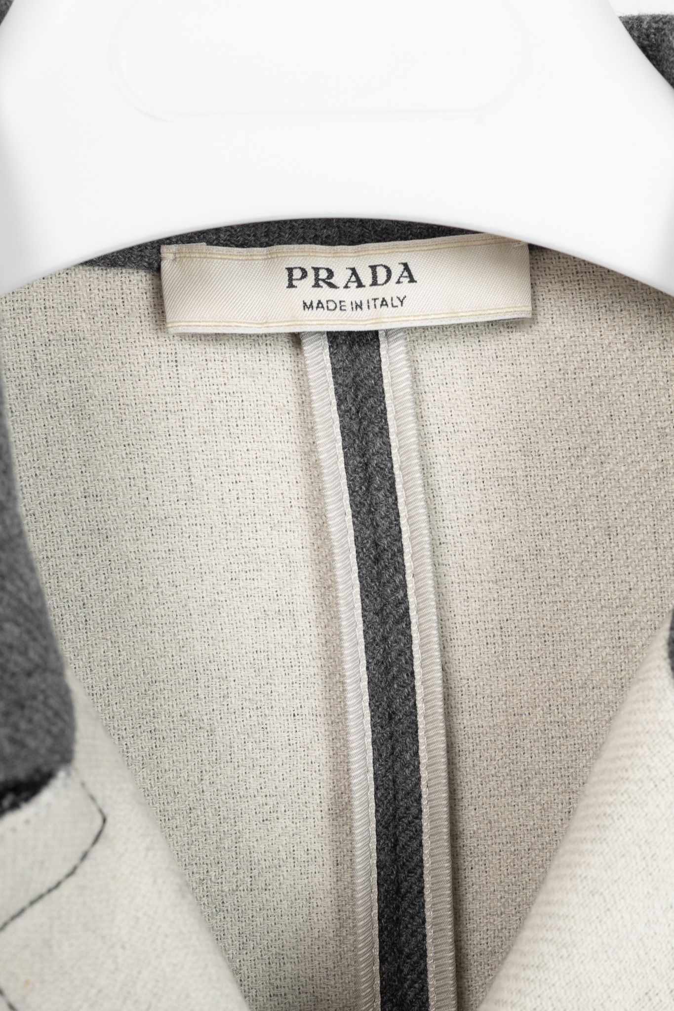 Prada Prada Grey Wool Raw-Edge Tailored Jacket Size M / US 6-8 / IT 42-44 - 4 Thumbnail
