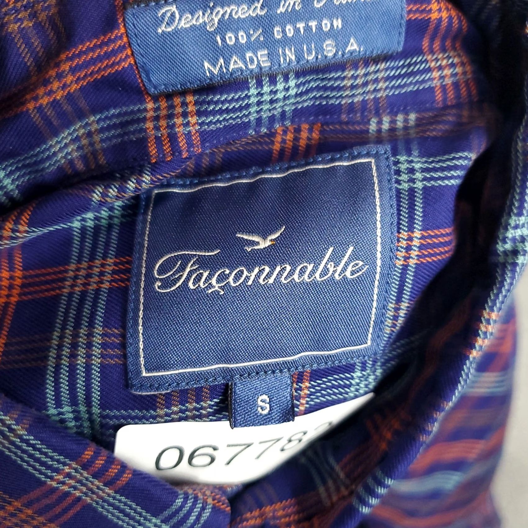 Faconnable Façonnable Shirt Mens S Blue Purple Plaid Button-Up Long Sleeve Casual Business Preppy Size US S / EU 44-46 / 1 - 7 Thumbnail