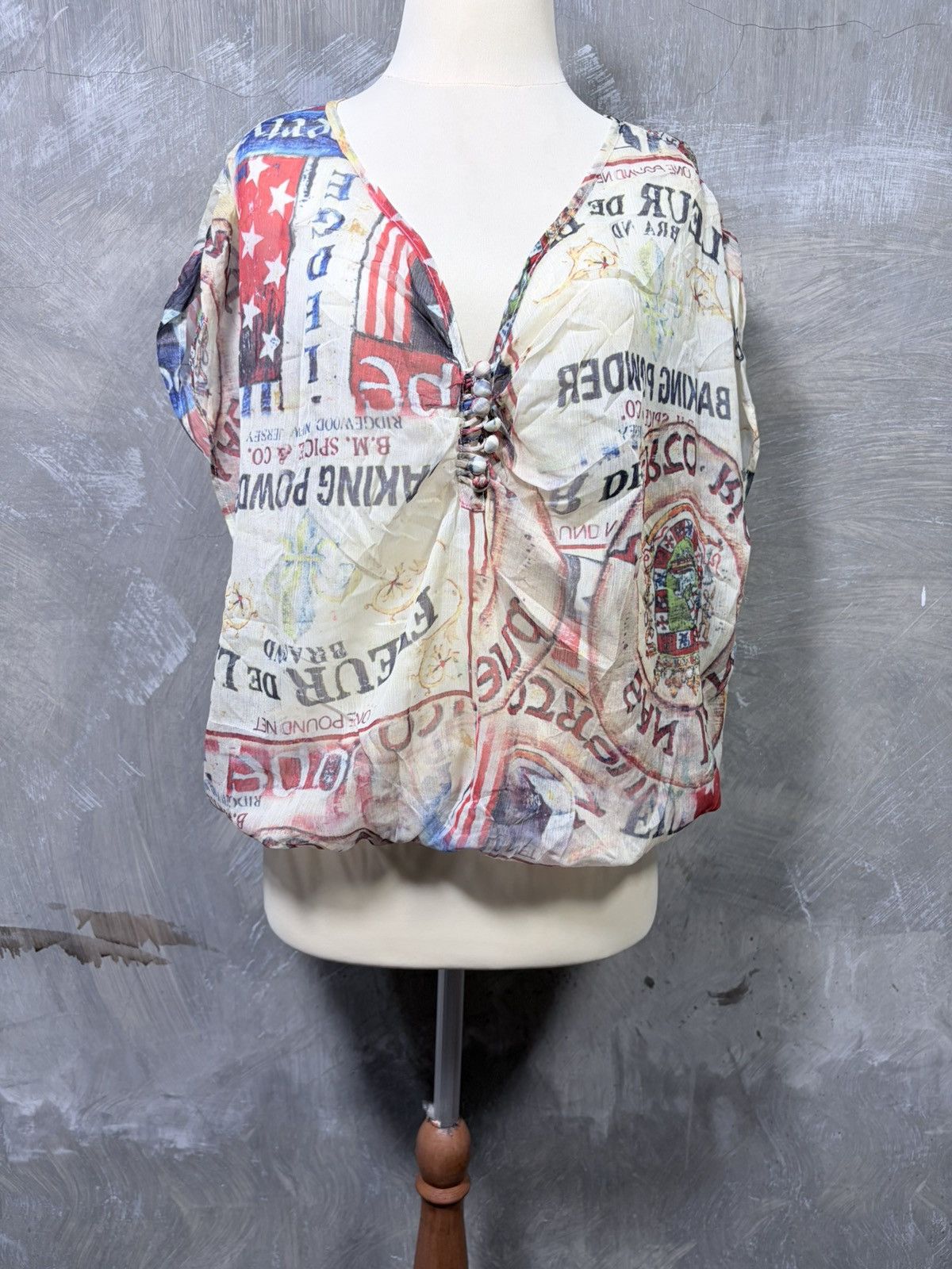 Japanese Brand Y2K Unknown Women Abstract Tops Size M / US 6-8 / IT 42-44 - 3 Thumbnail