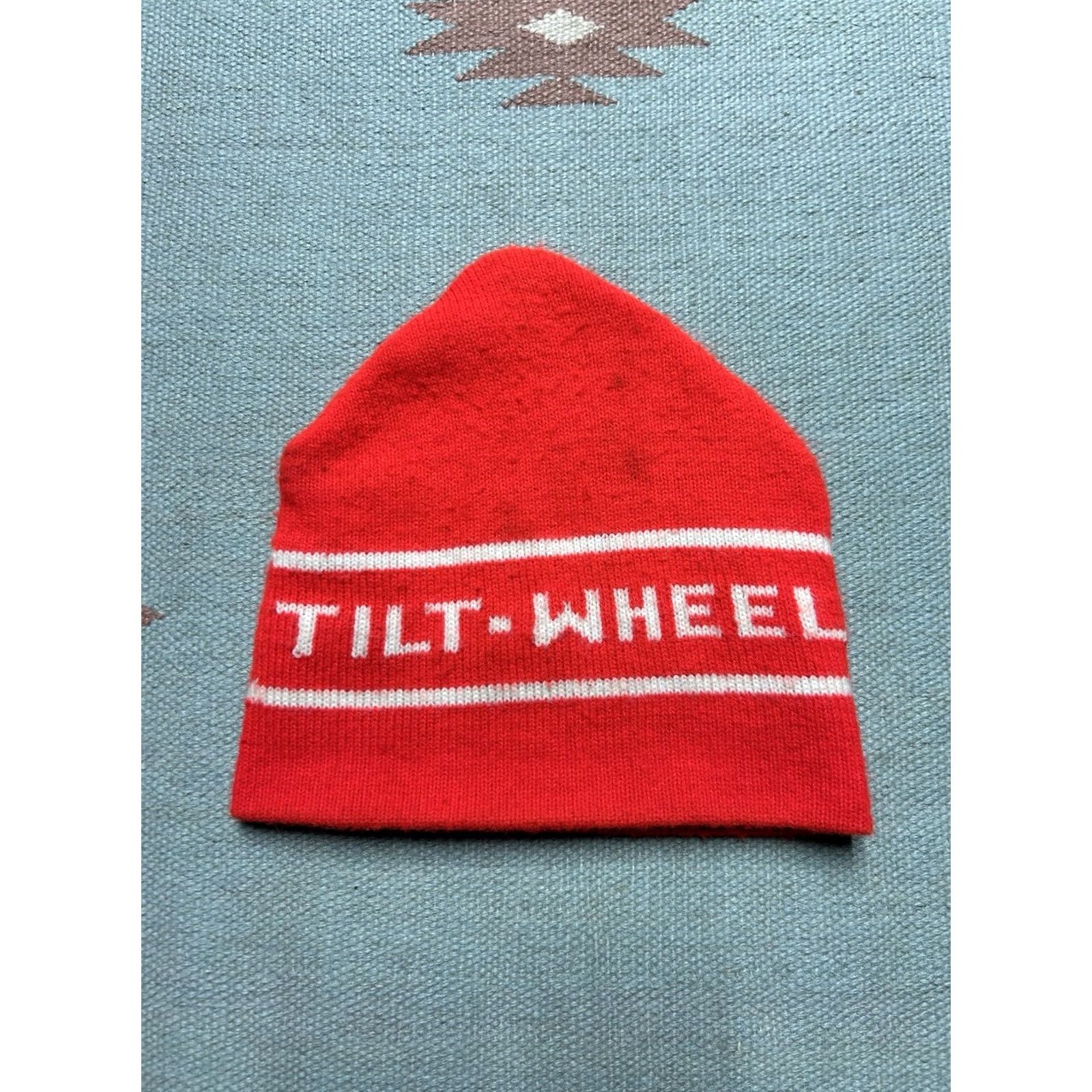 Vintage VINTAGE 70s beanie hat winter cap Tilt Wheel red ski snow spell out hot rod HaT Cap Mens Size ONE SIZE - 3 Thumbnail