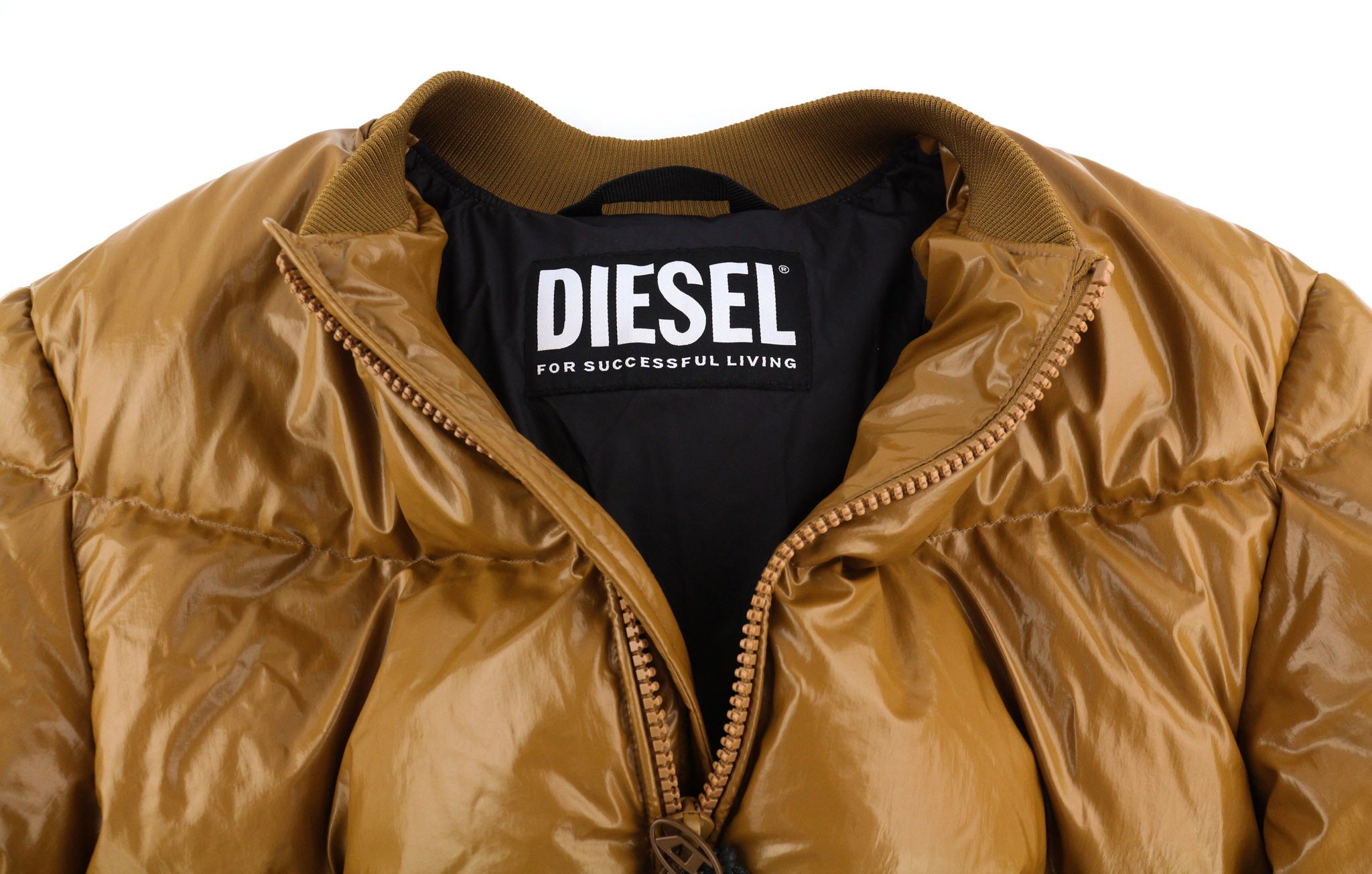 Diesel W-STEN L Brown Duck Down Quilted Zip Jacket 40013 Size US L / EU 52-54 / 3 - 5 Thumbnail