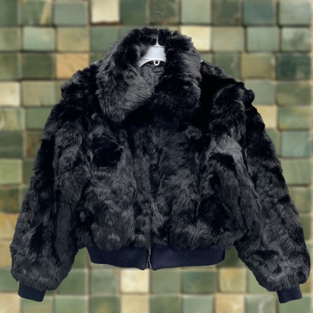 Vintage VINTAGE VTG Faux Fur Bomber Jacket Womens XL Black 90s Glamourous Cocktail Going Out 80s Club Streetwear Coat Size XL / US 12-14 / IT 48-50 - 1 Thumbnail