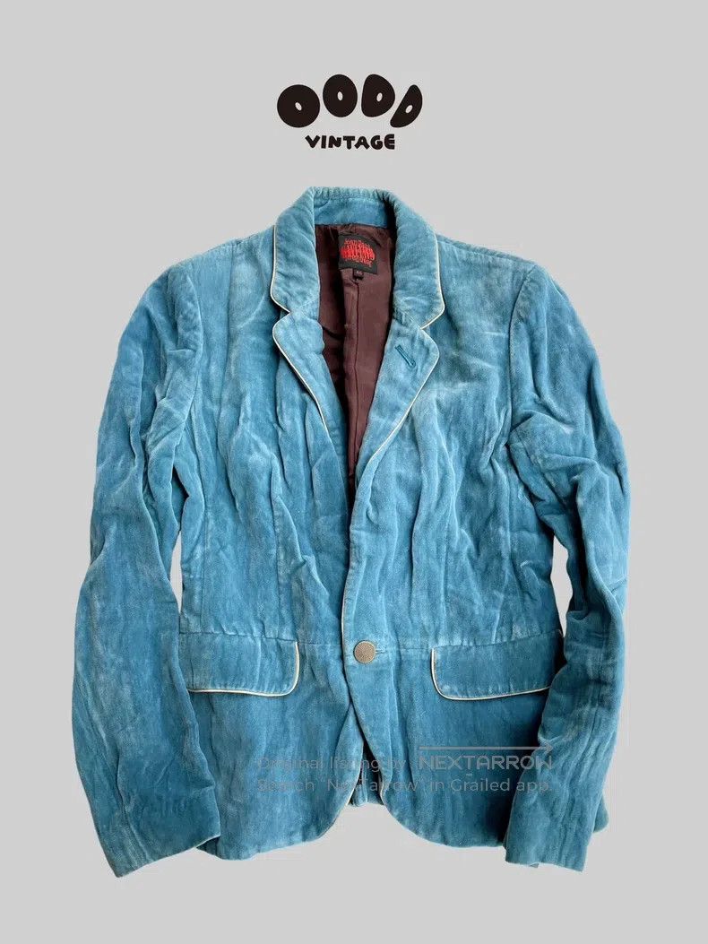 Jean Paul Gaultier Jean Paul Gaultier Blue Velvet Jacket Size US S / EU 44-46 / 1 - 1 Thumbnail
