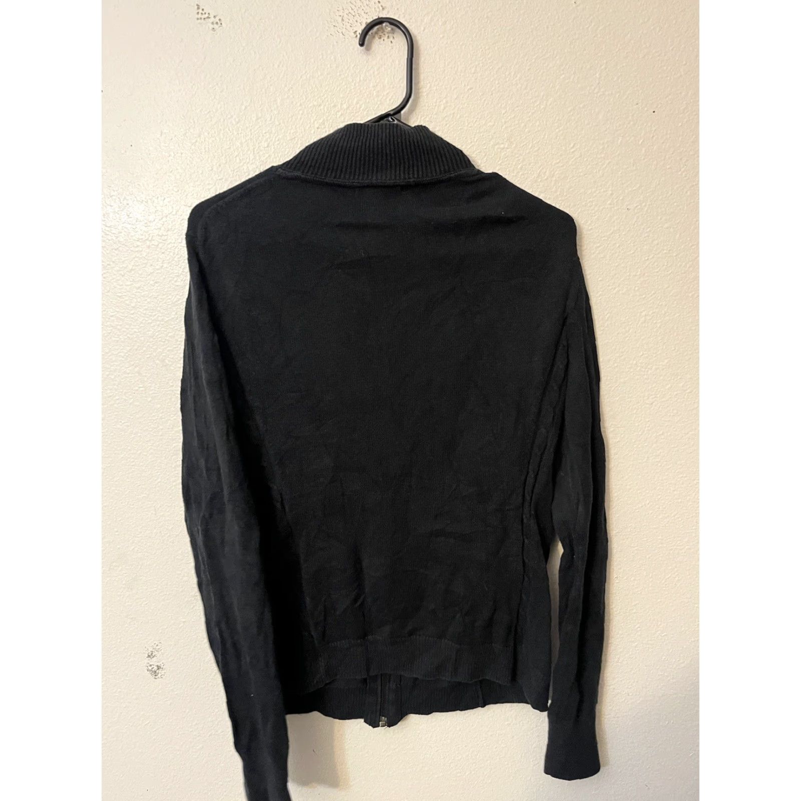 Tommy Hilfiger VINTAGE Tommy Hilfiger Women's Sweater Full Zip Knit Cotton Spandex Black Medium School Style Size M / US 6-8 / IT 42-44 - 2 Thumbnail