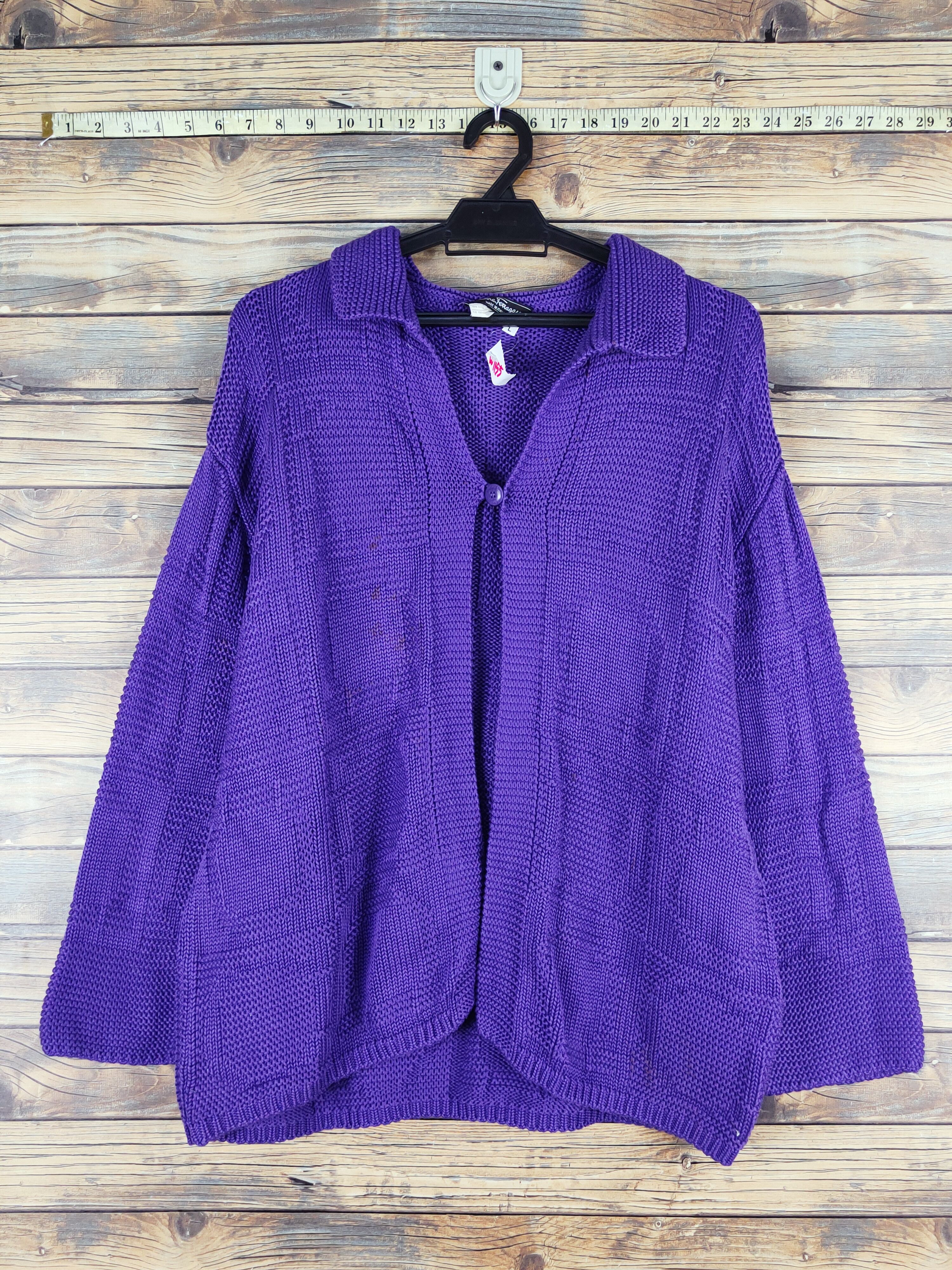 Salvatore Ferragamo Salvatore Ferragamo Purple Knitwear Cardigan #W1155 Size US L / EU 52-54 / 3 - 1 Thumbnail
