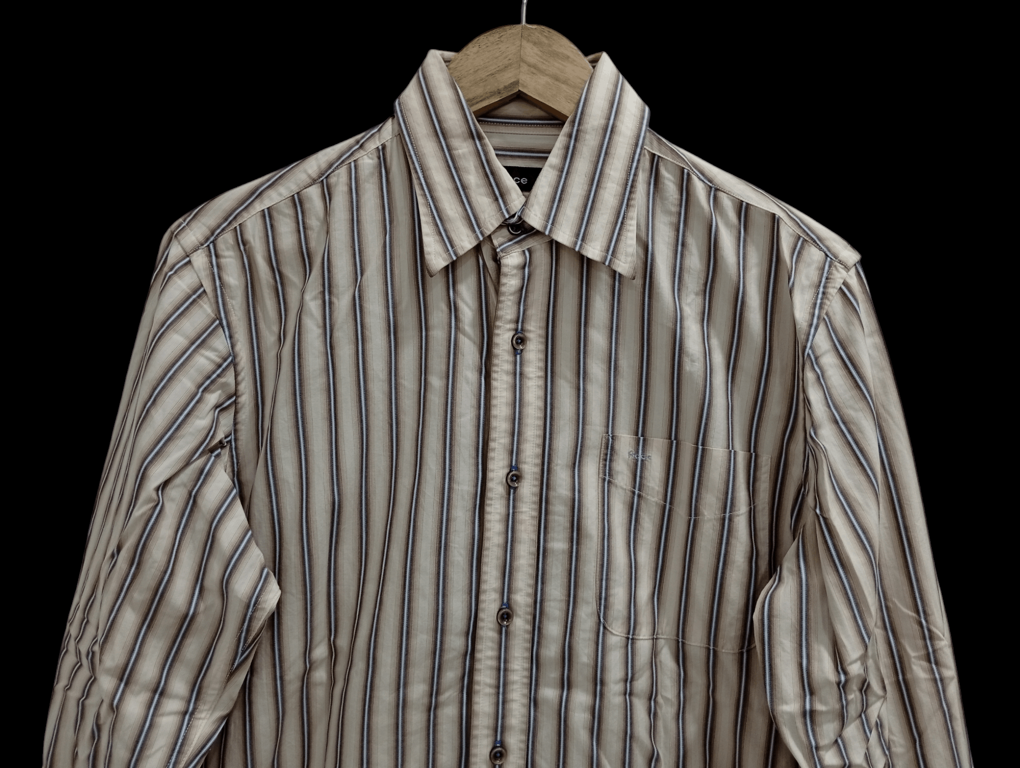 Japanese Brand × Vintage × Yoshiyuki Konishi 🔥🔥Vintage Ficce Stripe LS Shirt Size US M / EU 48-50 / 2 - 14 Thumbnail
