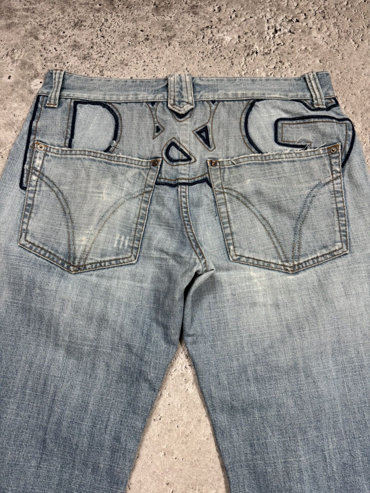 Dolce & Gabbana Dolce Gabbana D&G Big Logo Distressed Denim Jeans Y2K Pants Size US 33 - 5 Thumbnail