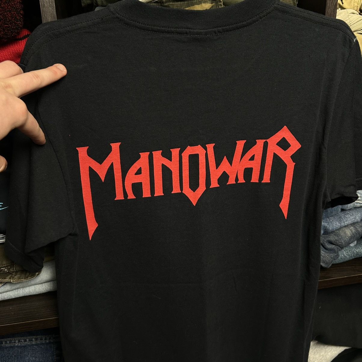 Band Tees Vintage Manowar Big Graphic Logo anvil 2000’s band tee Size US S / EU 44-46 / 1 - 7 Thumbnail