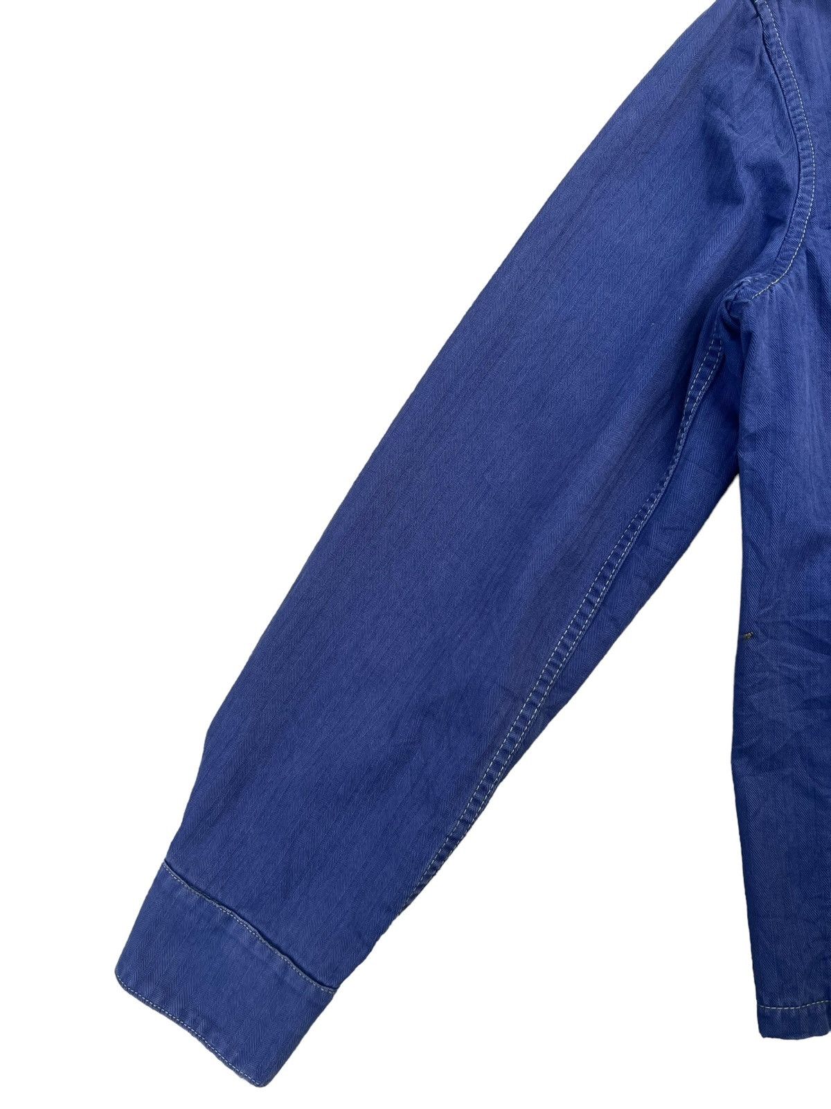 Indigo Two Moon Japan Herringbone Indigo Work Wear Jacket Size US L / EU 52-54 / 3 - 5 Thumbnail