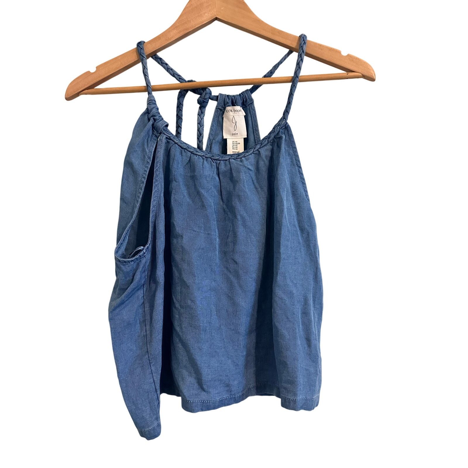 Joie Joie NWT Lyocell Braided Tie Bac Chambray Top Size XS Size XS / US 0-2 / IT 36-38 - 1 Thumbnail