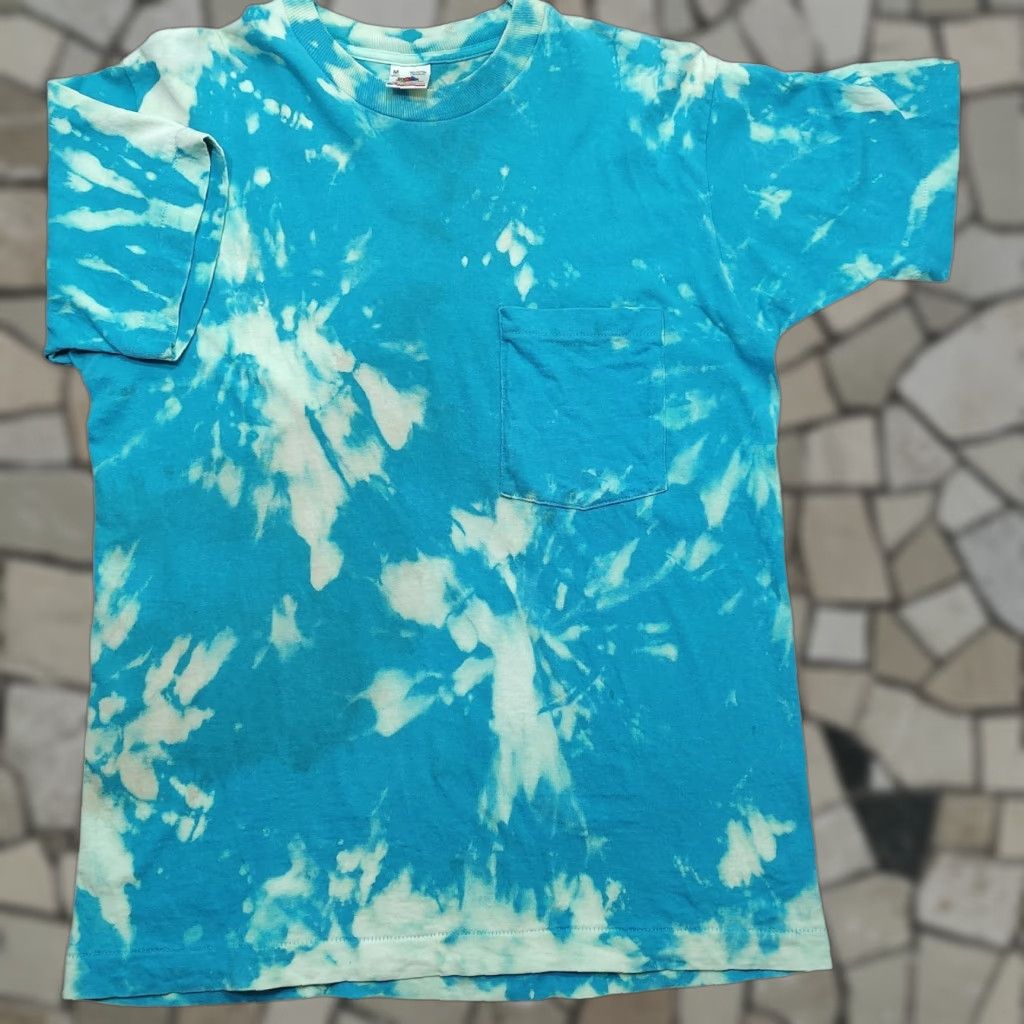 Fruit Of The Loom VINTAGE Fruit Of The Loom Shirt 90s 80s Tie Dye USA Blue Medium M Crew Neck Cotton Blend Men Size US M / EU 48-50 / 2 - 1 Thumbnail